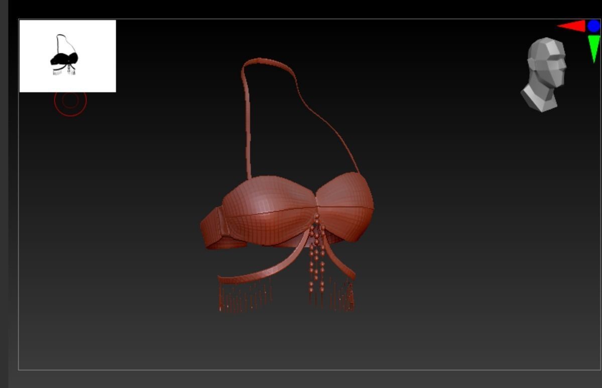 DTS-Model01-Bra1E bra with chains Low-poly 3D model_5
