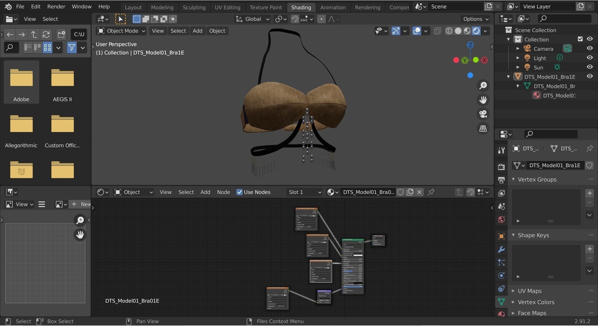 DTS-Model01-Bra1E bra with chains Low-poly 3D model_6