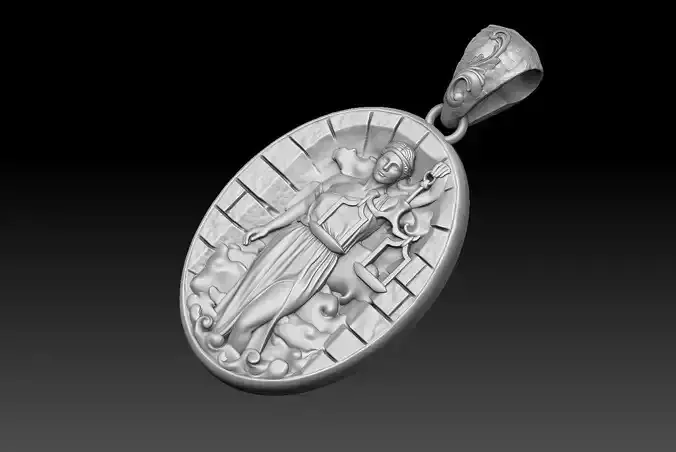libra pendant zodiak jewelry 3d model 