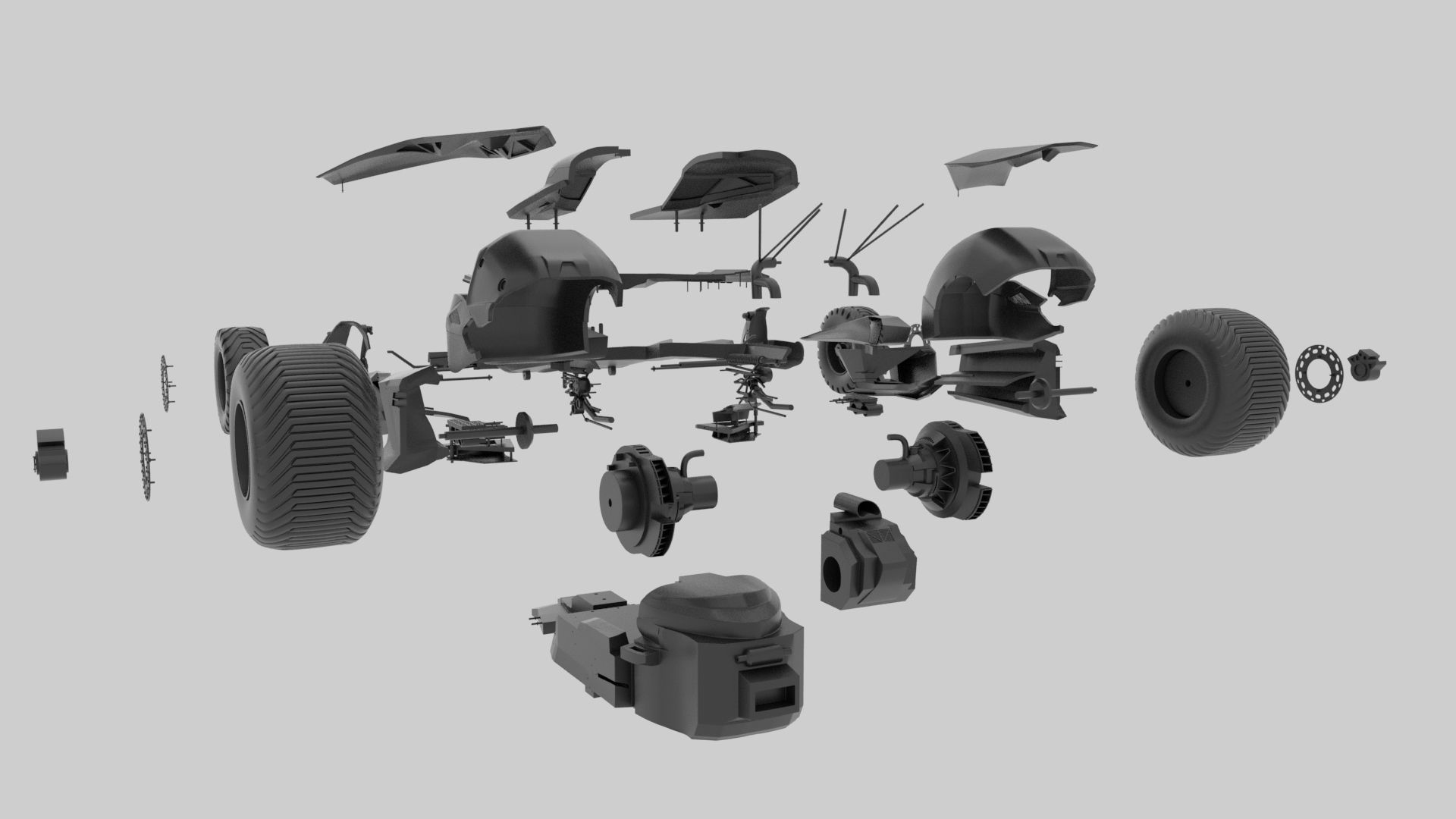 Batmobile  3d Printed 3D print model_7