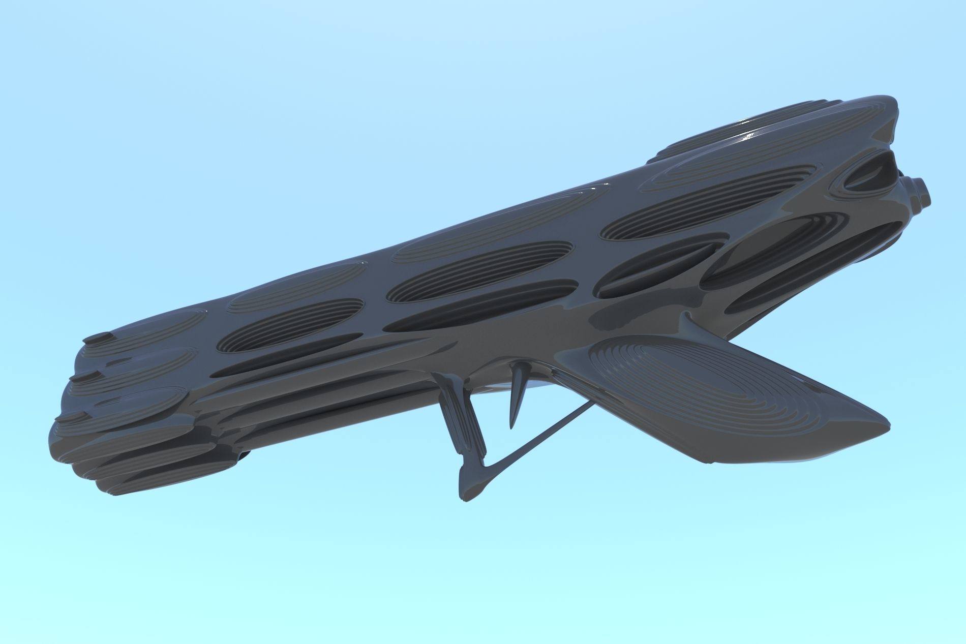 Gun SciFi Weapon 3D LowPoly Low-poly 3D model_5