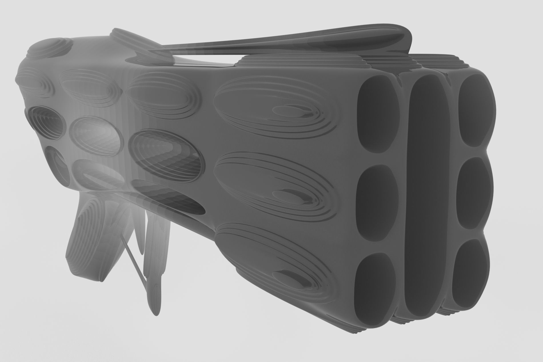 Gun SciFi Weapon 3D LowPoly Low-poly 3D model_7