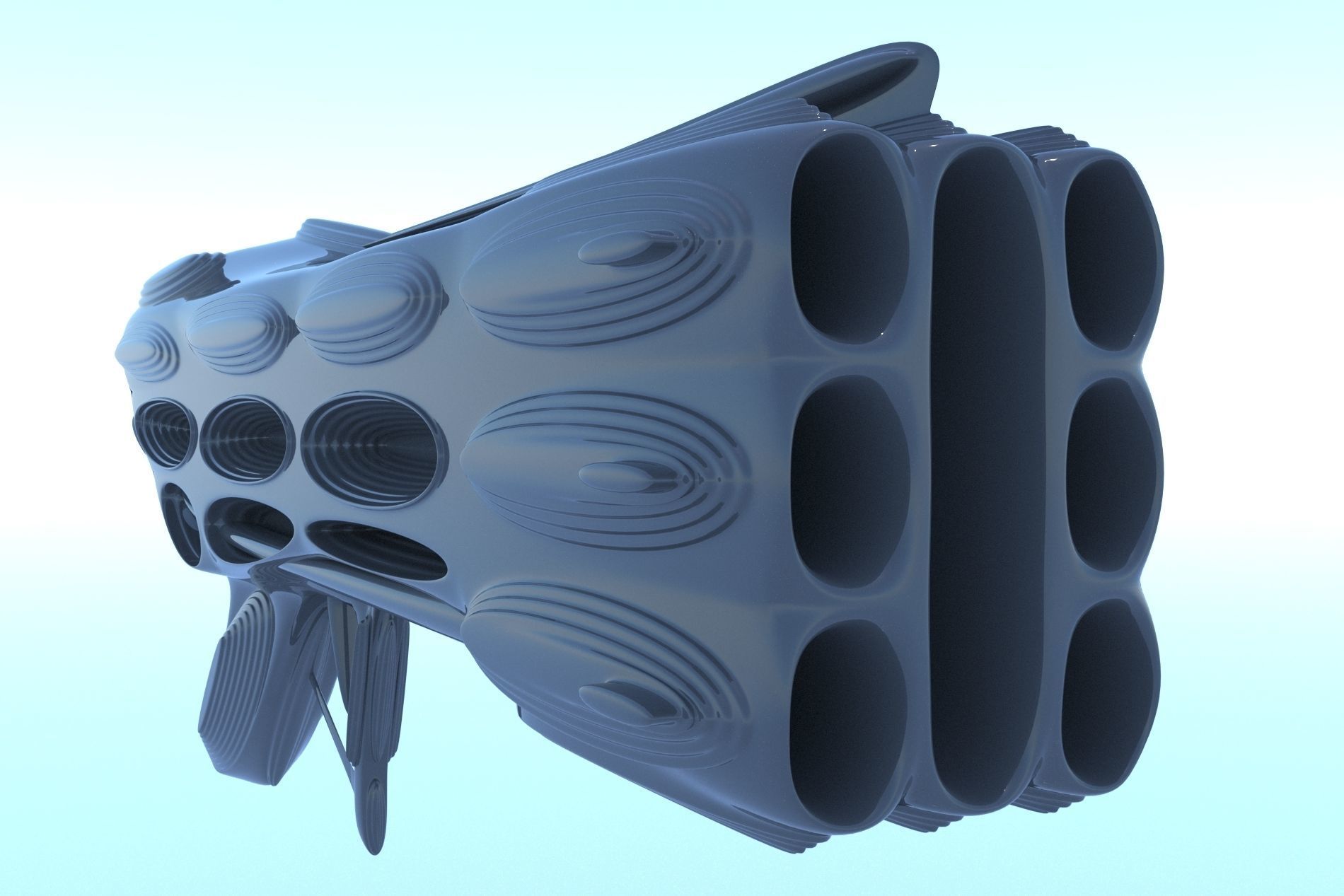 Gun SciFi Weapon 3D LowPoly Low-poly 3D model_2