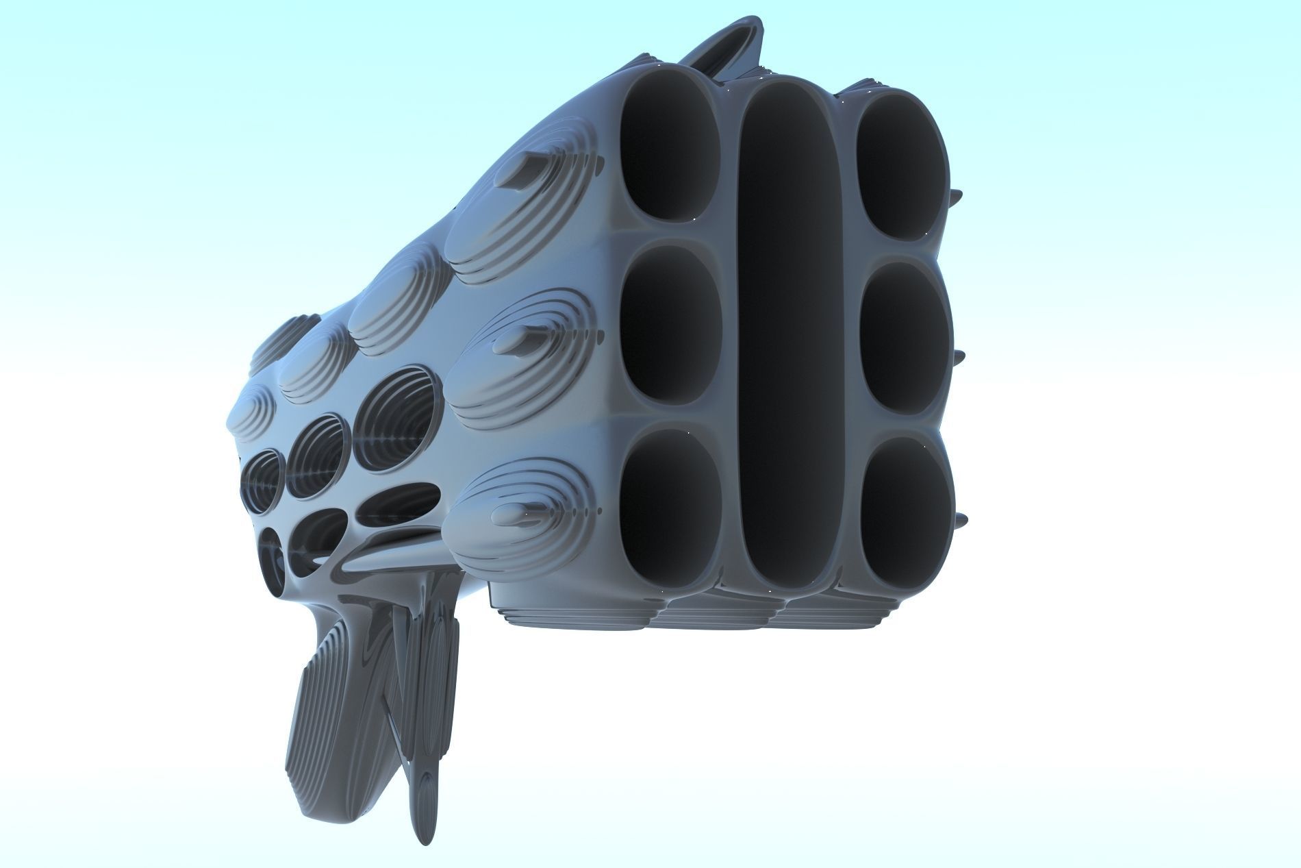 Gun SciFi Weapon 3D LowPoly Low-poly 3D model_22