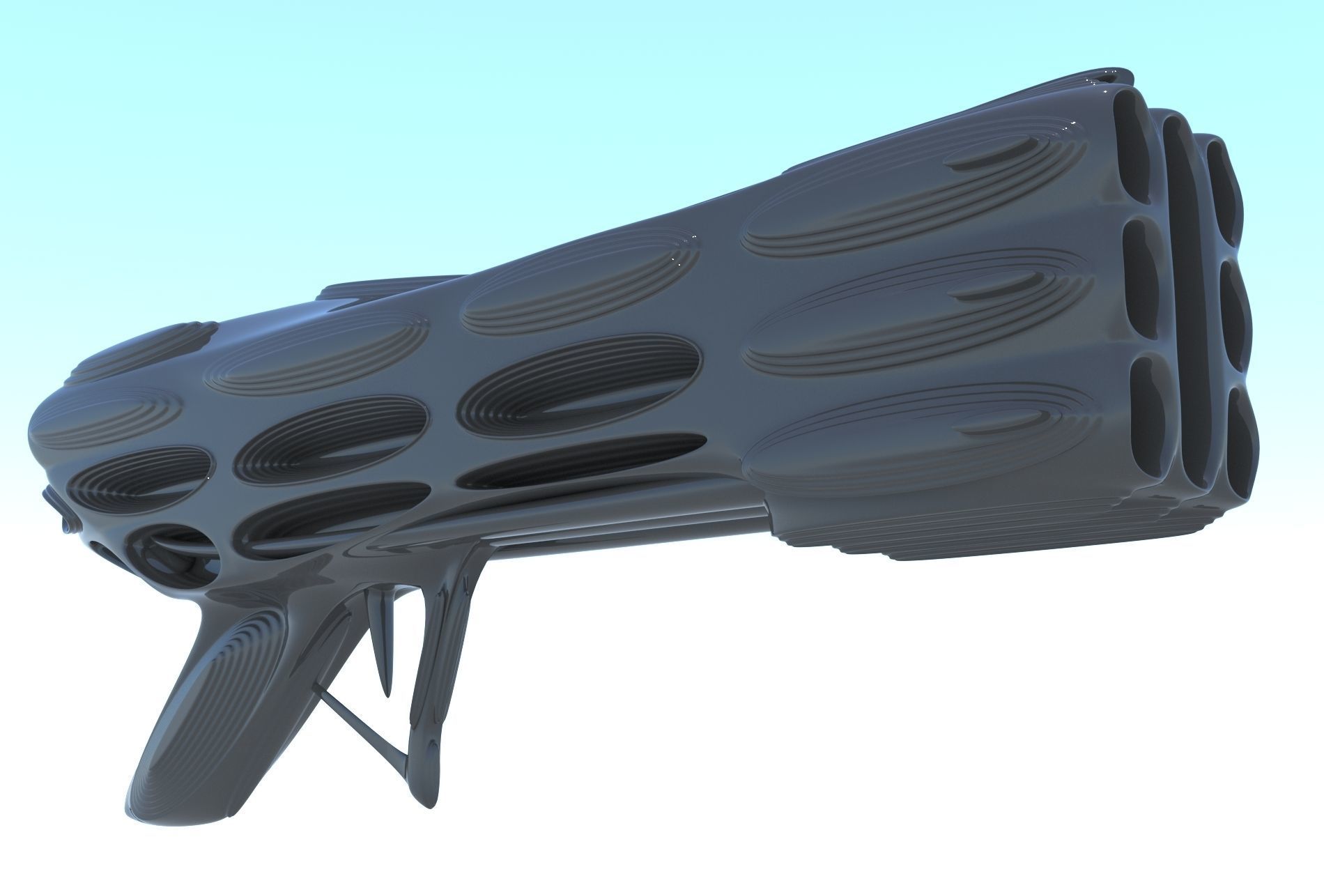 Gun SciFi Weapon 3D LowPoly Low-poly 3D model_9