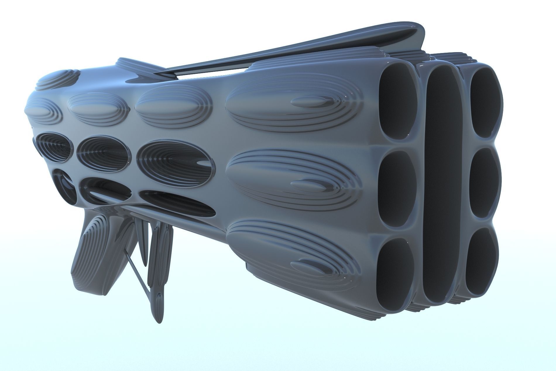 Gun SciFi Weapon 3D LowPoly Low-poly 3D model_3