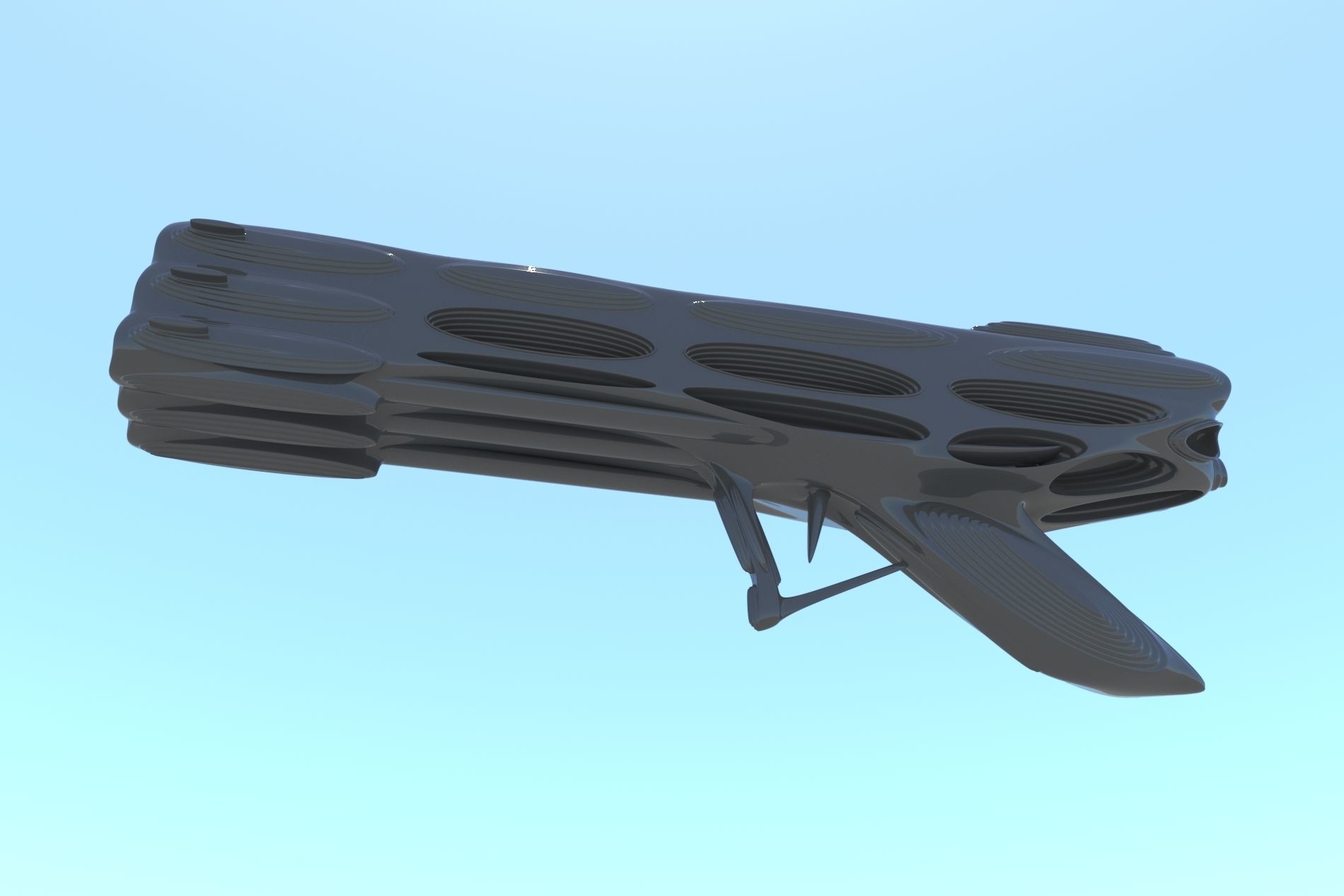 Gun SciFi Weapon 3D LowPoly Low-poly 3D model_13