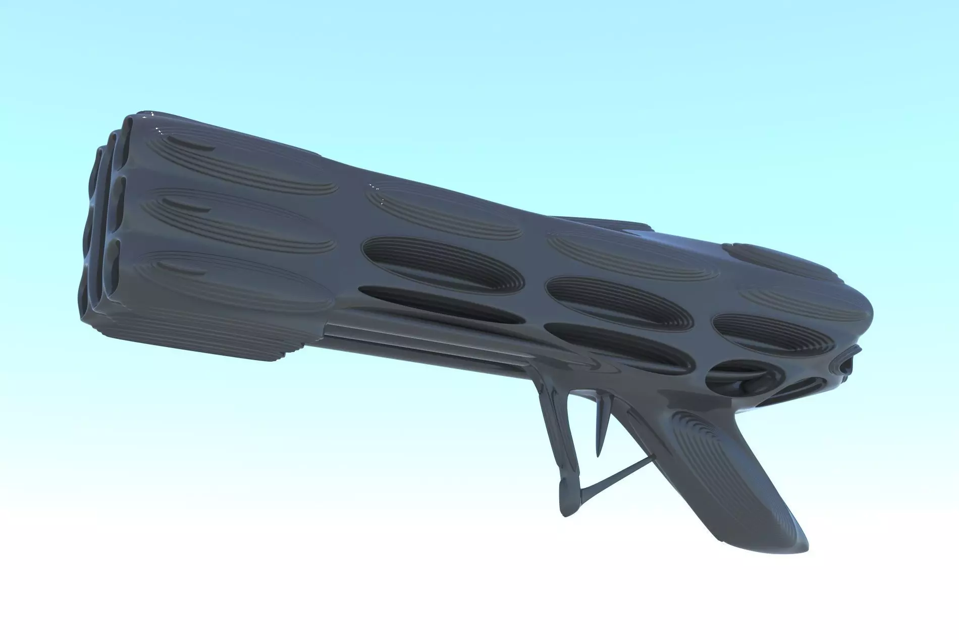 Gun SciFi Weapon 3D LowPoly Low-poly 3D model_0