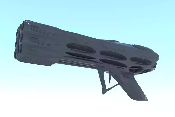 Gun SciFi Weapon 3D LowPoly  Low-poly 3D model