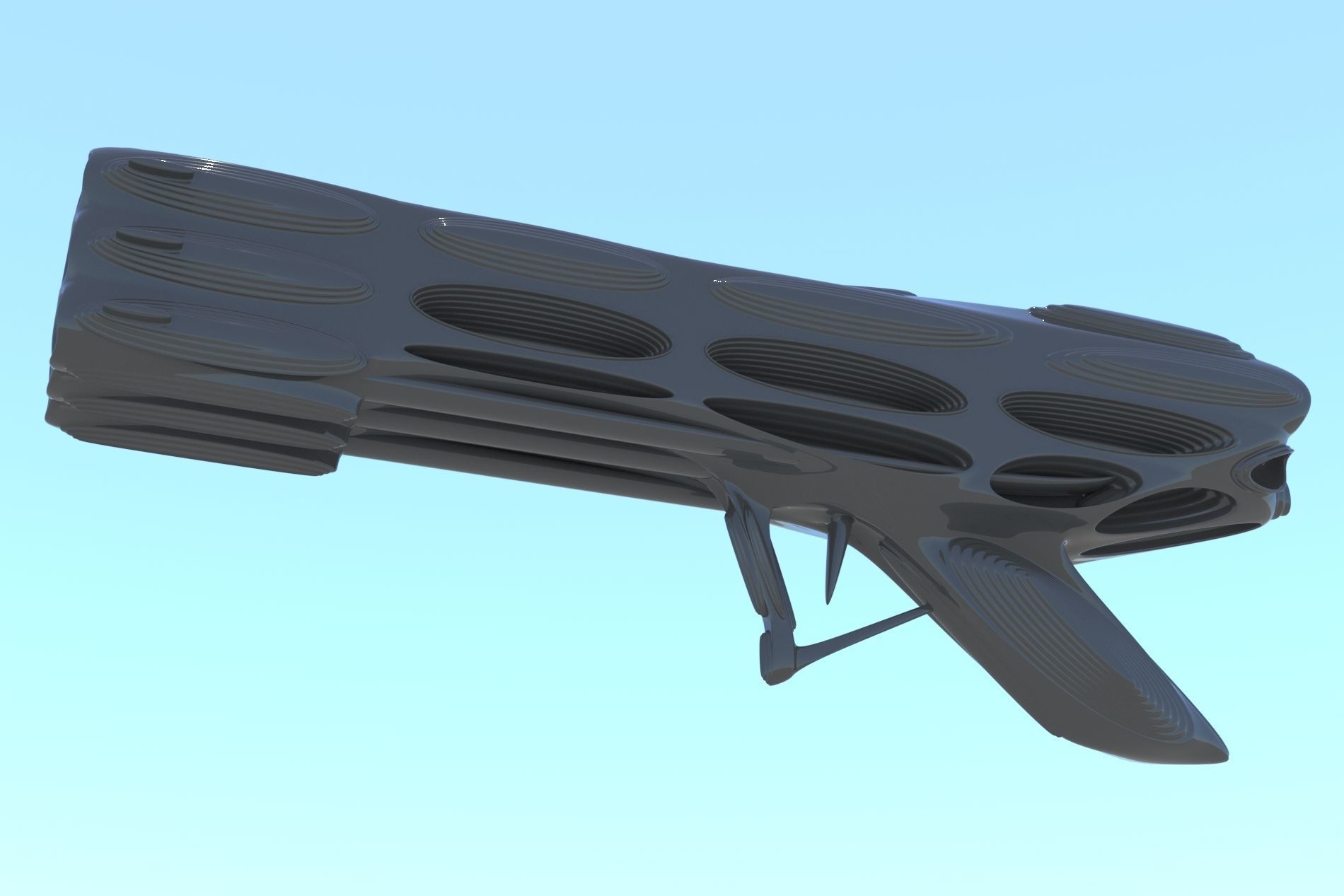 Gun SciFi Weapon 3D LowPoly Low-poly 3D model_21