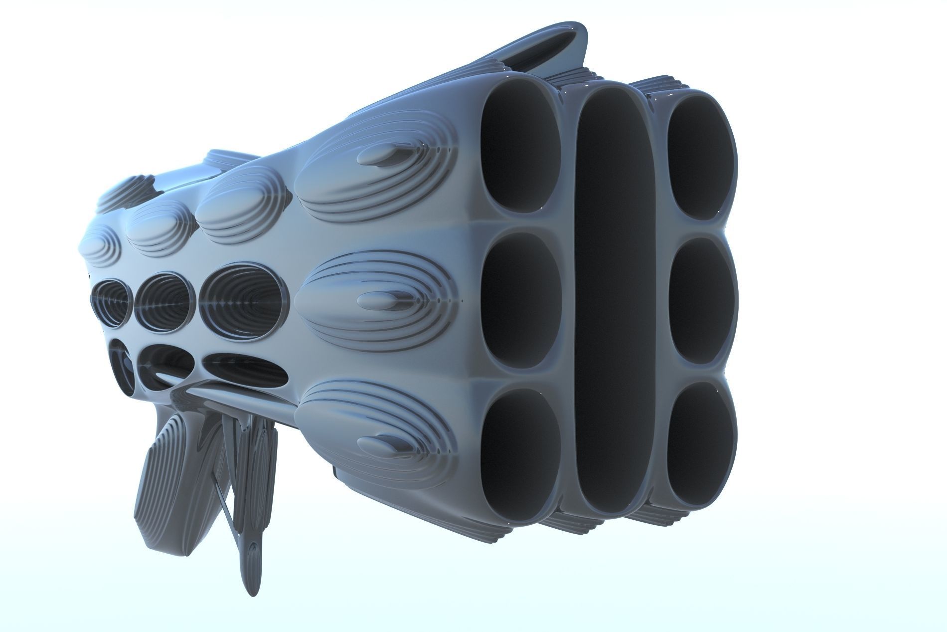 Gun SciFi Weapon 3D LowPoly Low-poly 3D model_4