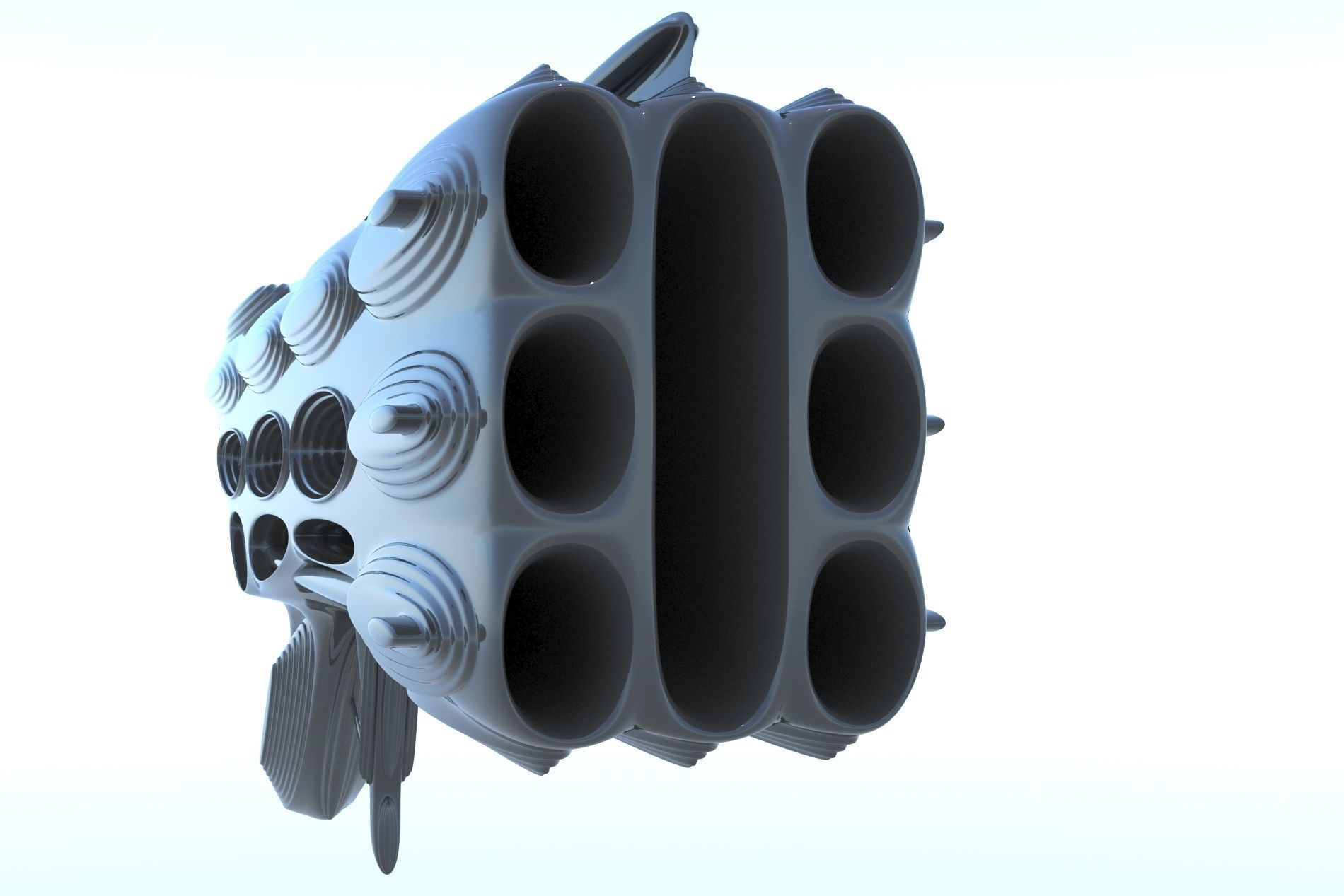 Gun SciFi Weapon 3D LowPoly Low-poly 3D model_11