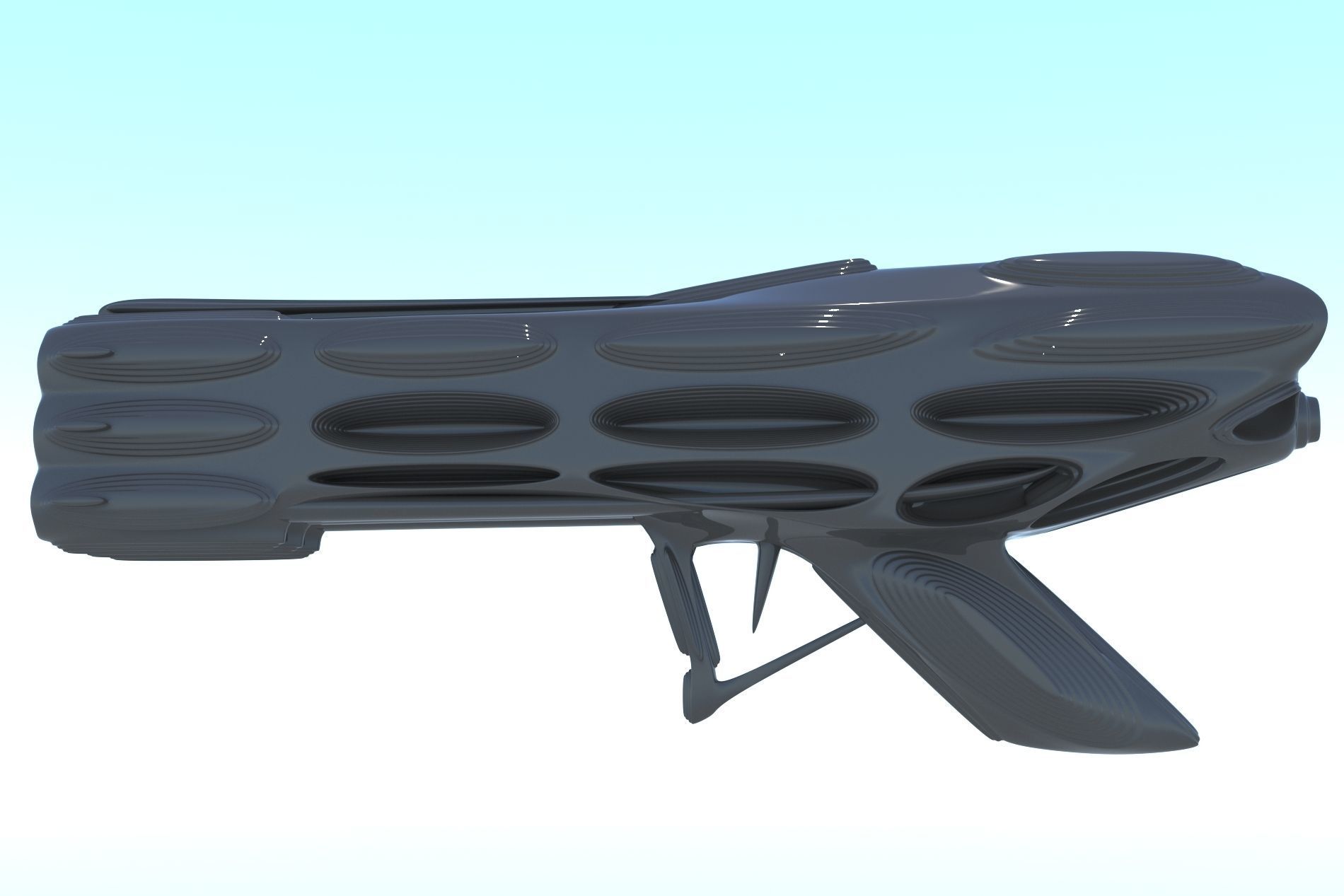 Gun SciFi Weapon 3D LowPoly Low-poly 3D model_1