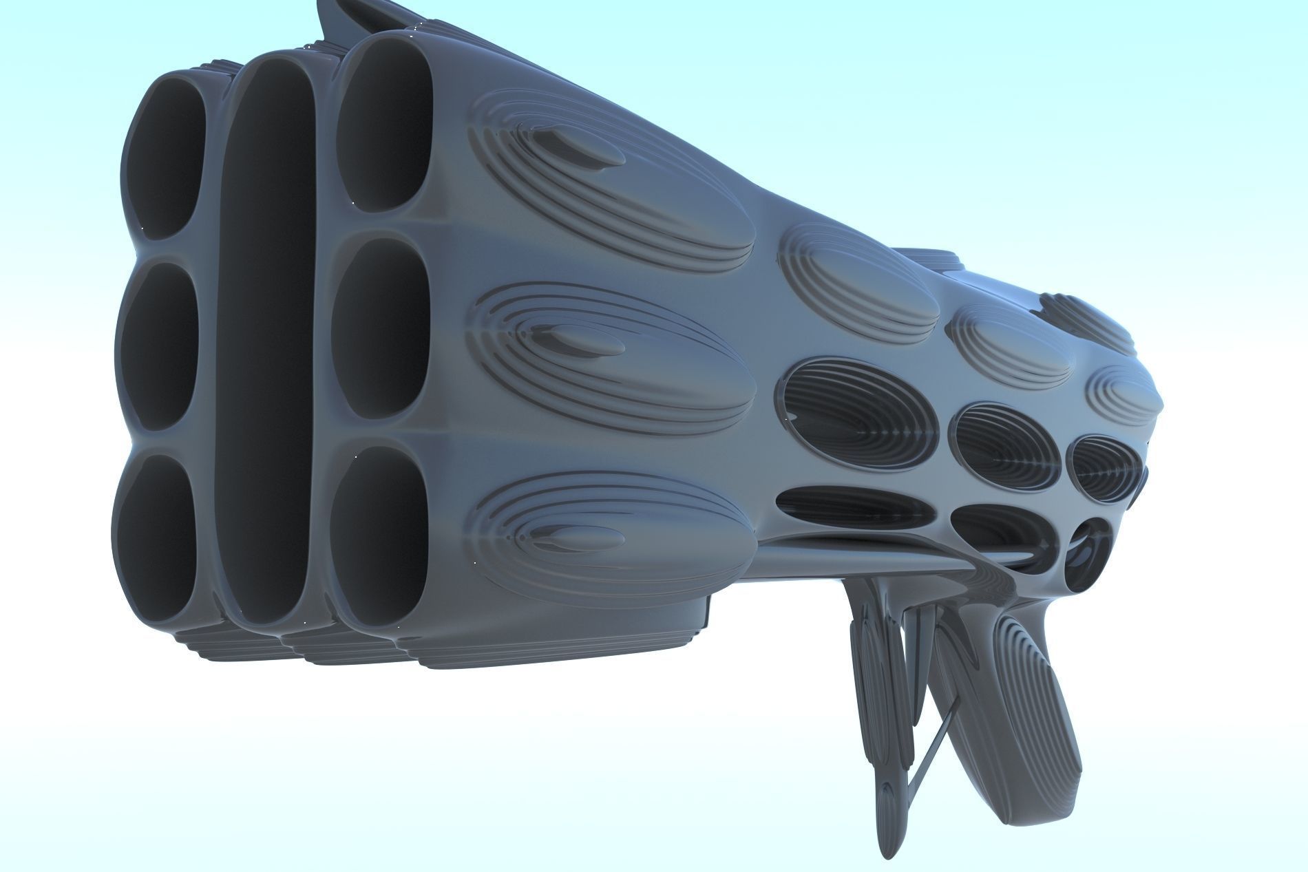 Gun SciFi Weapon 3D LowPoly Low-poly 3D model_12