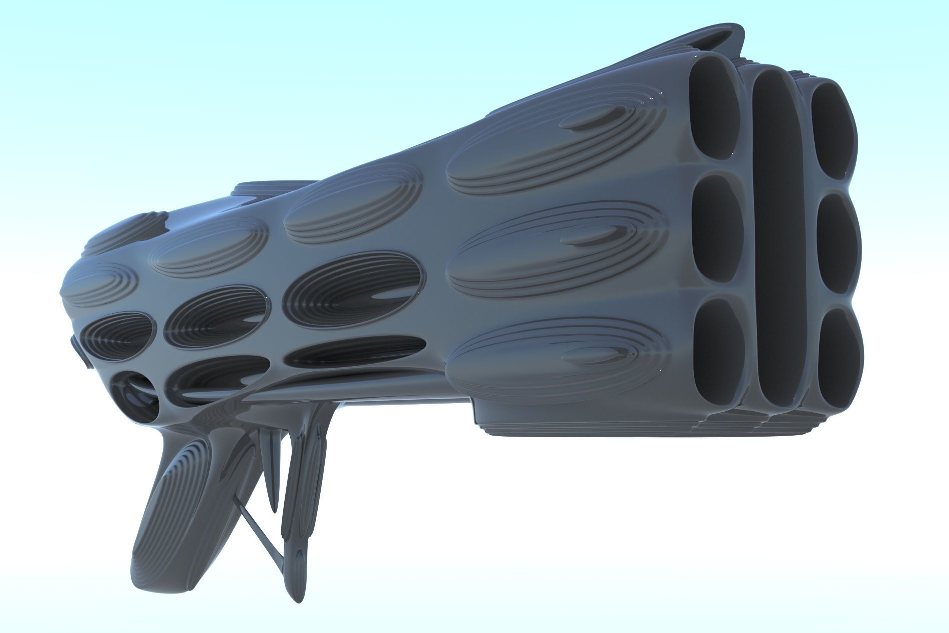Gun SciFi Weapon 3D LowPoly Low-poly 3D model_8