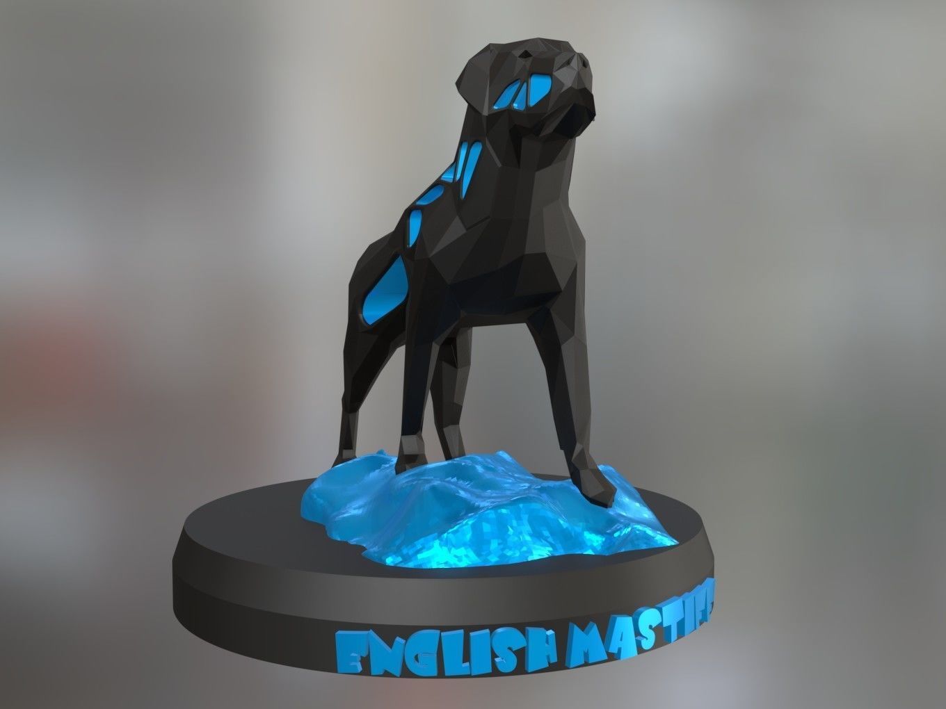 Voronoi English Mastiff Rock 3D print model_2
