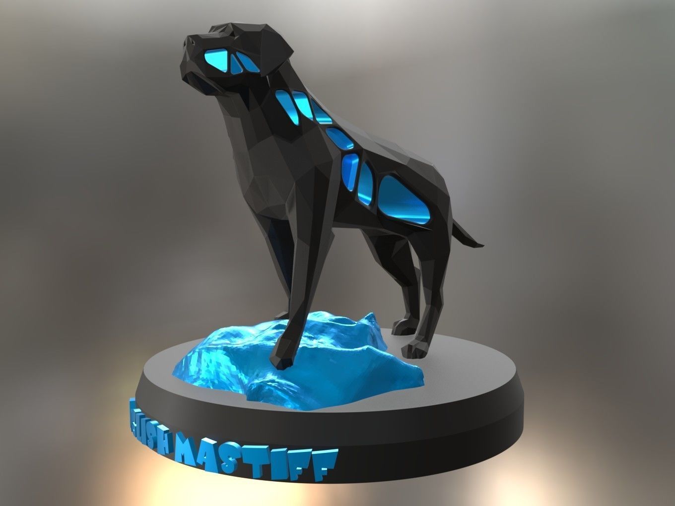 Voronoi English Mastiff Rock 3D print model_7