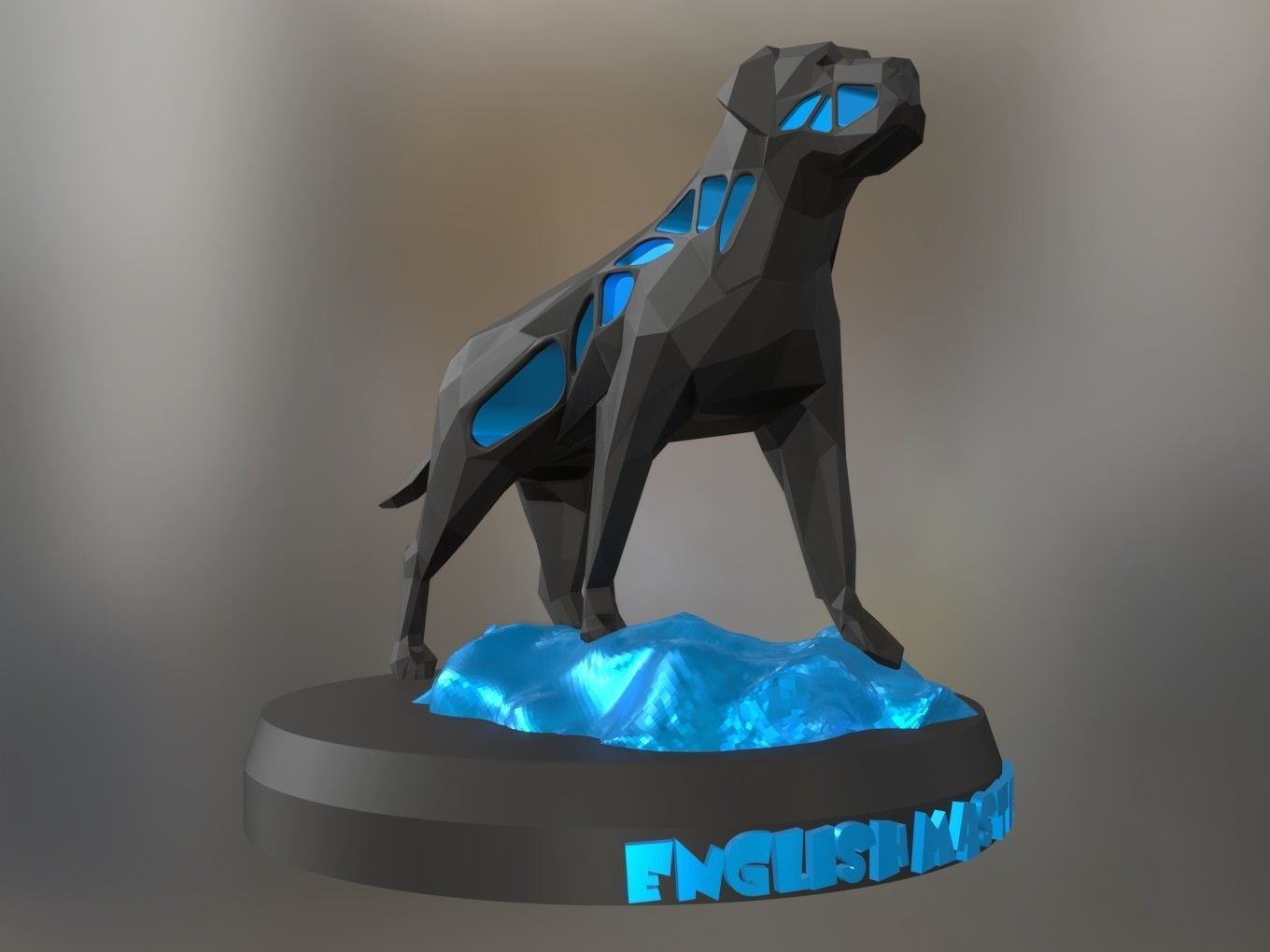 Voronoi English Mastiff Rock 3D print model_8