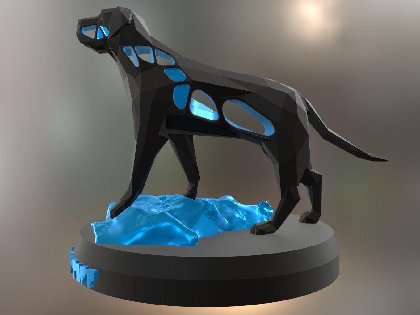 Voronoi English Mastiff Rock 3D print model_6