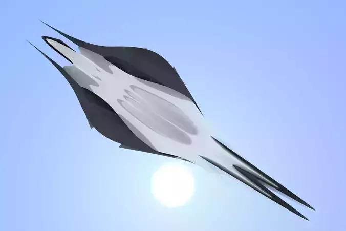 Spaceship Racer 3D Sci-Fi  Low-poly 3D model