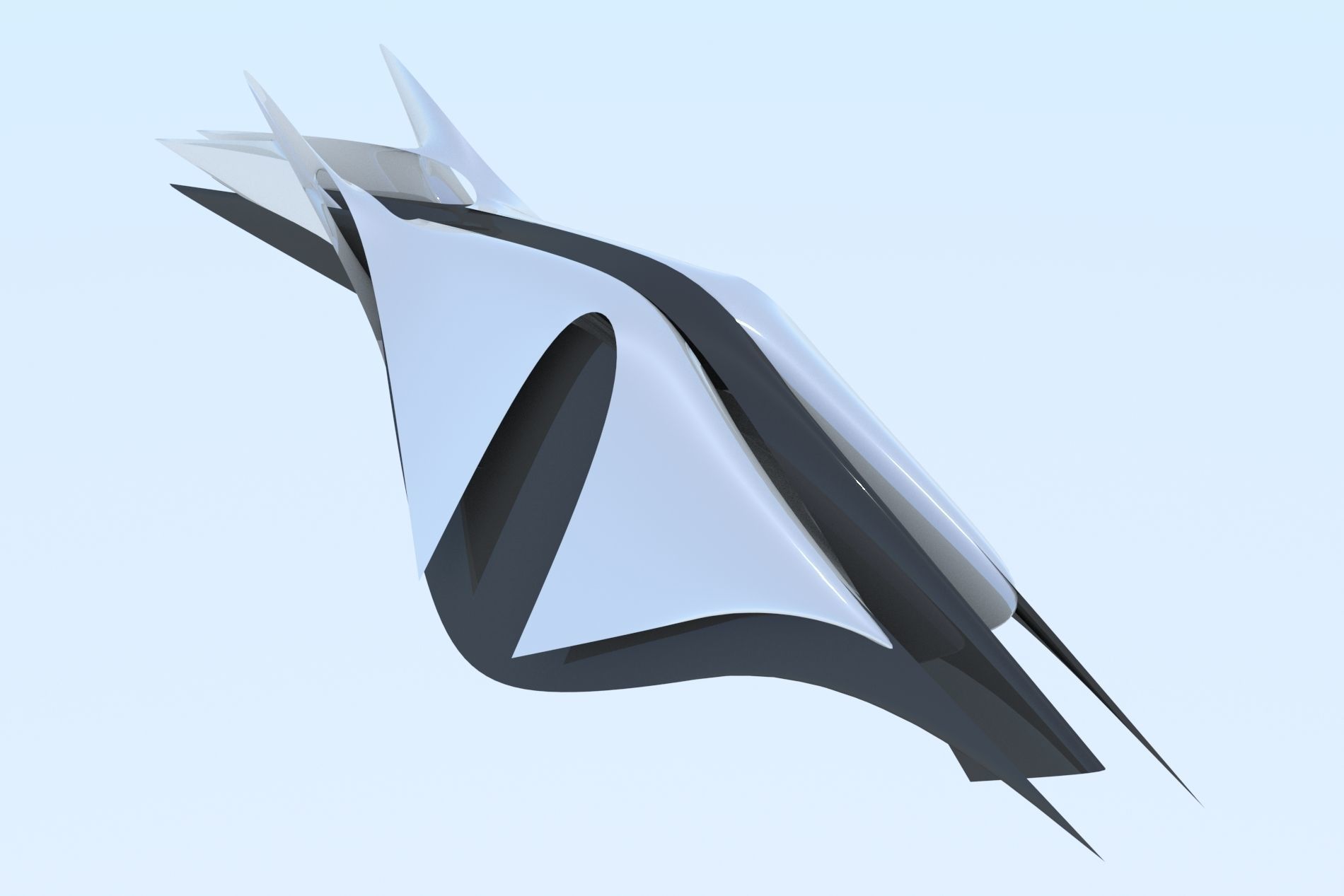 Spaceship Racer 3D Sci-Fi  Low-poly 3D model_9