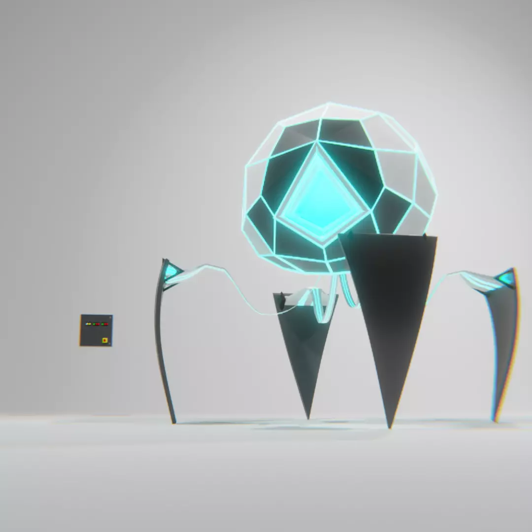 Futuristic Robot Low-poly 3D model_0