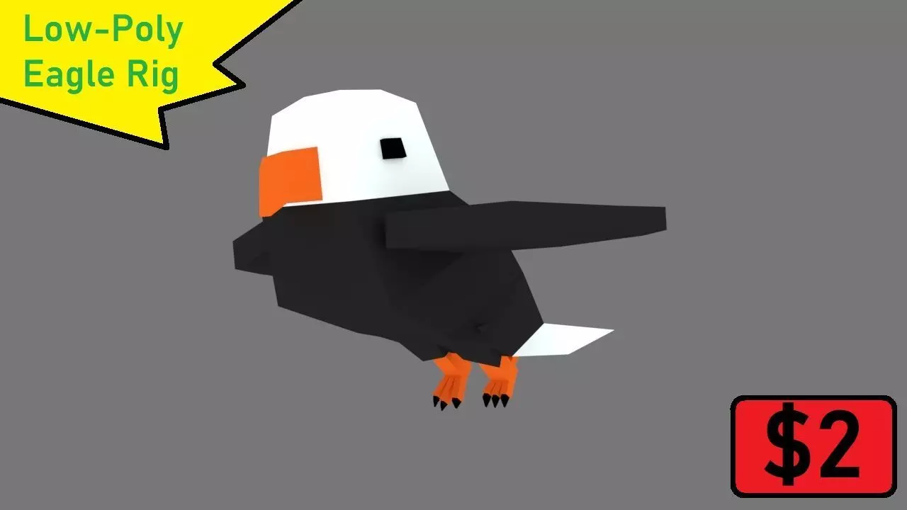 Low-Poly Eagle Rig Low-poly 3D model_0