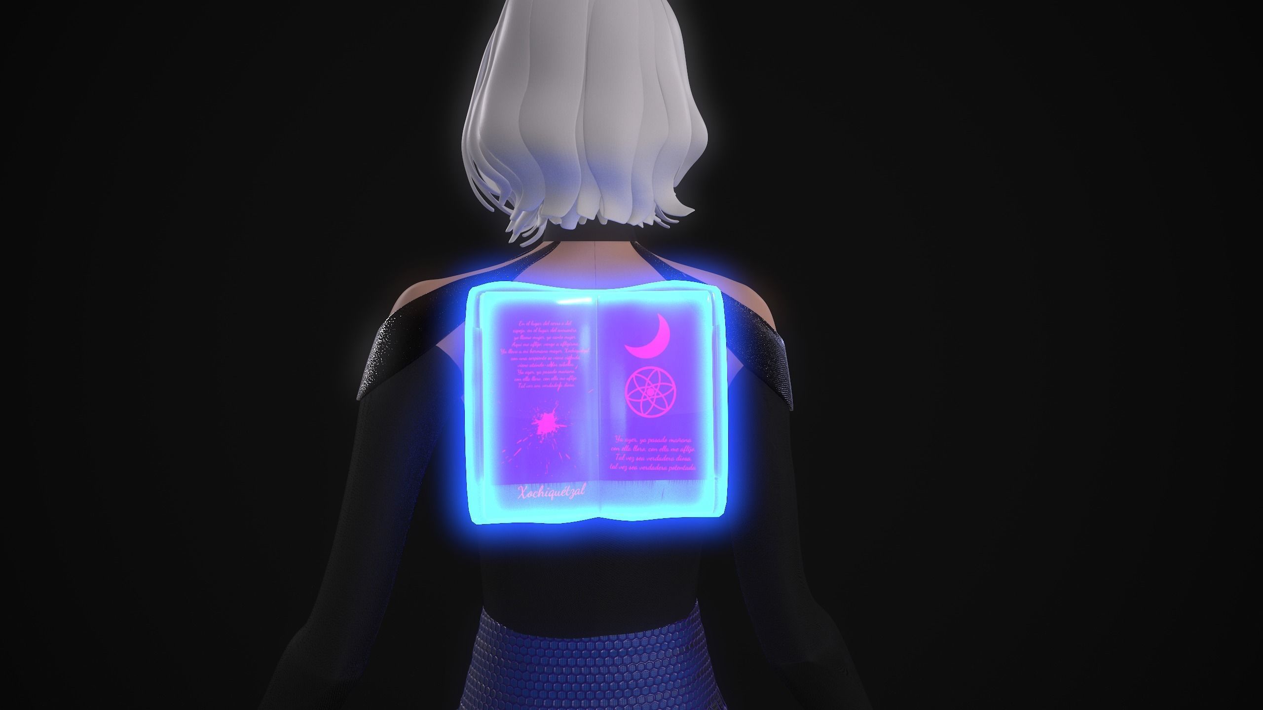 Violet sexy girl with glowing eyes 3D model_1