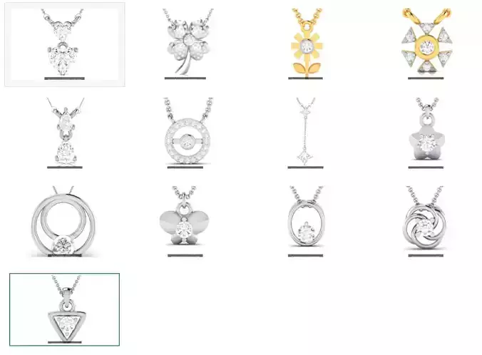 13 solitaire women pendant 3dm render detail   3D Model Collection