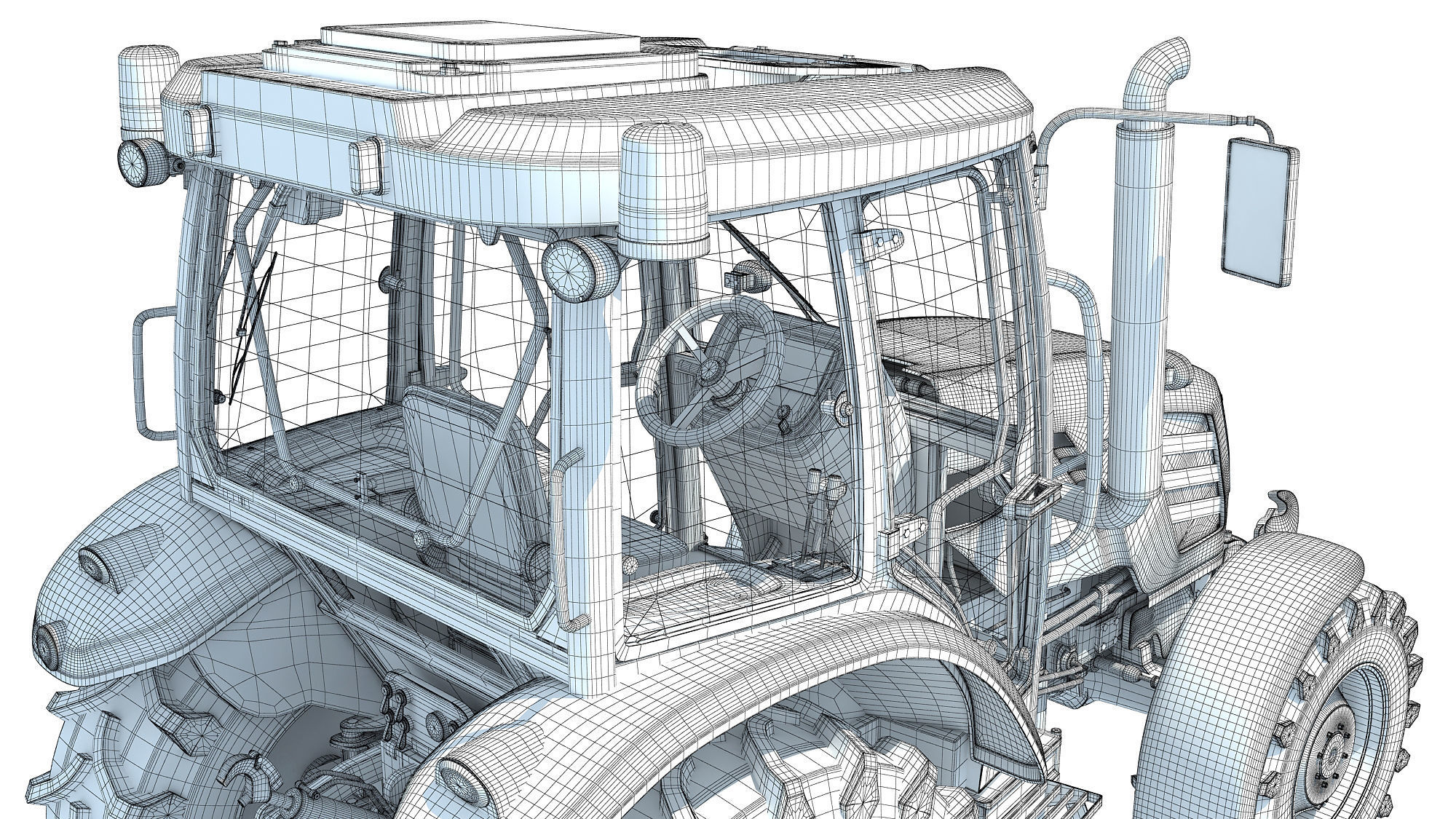 Tractor with Trailed Disc Harrow 3D model_19