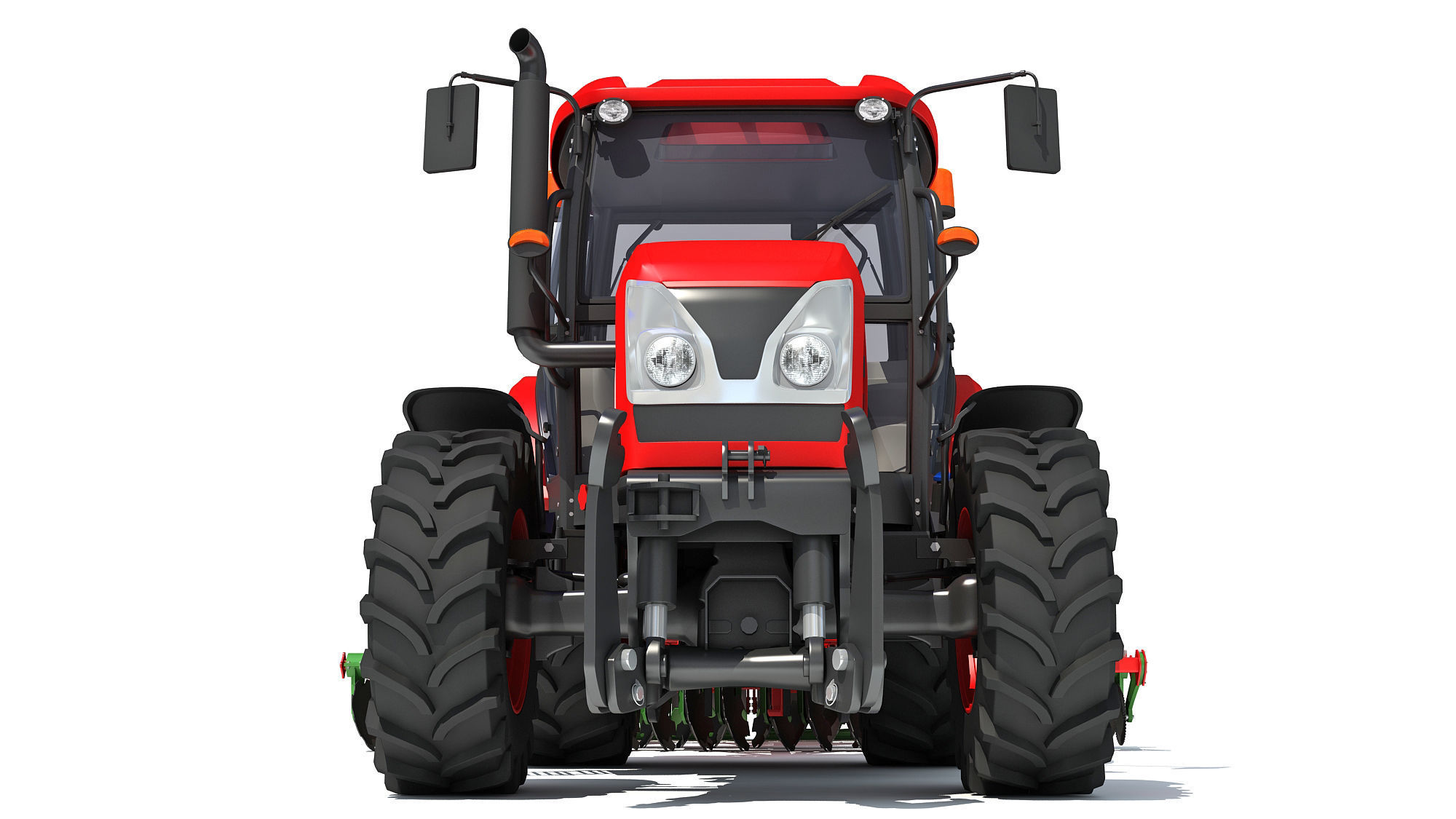 Tractor with Trailed Disc Harrow 3D model_11