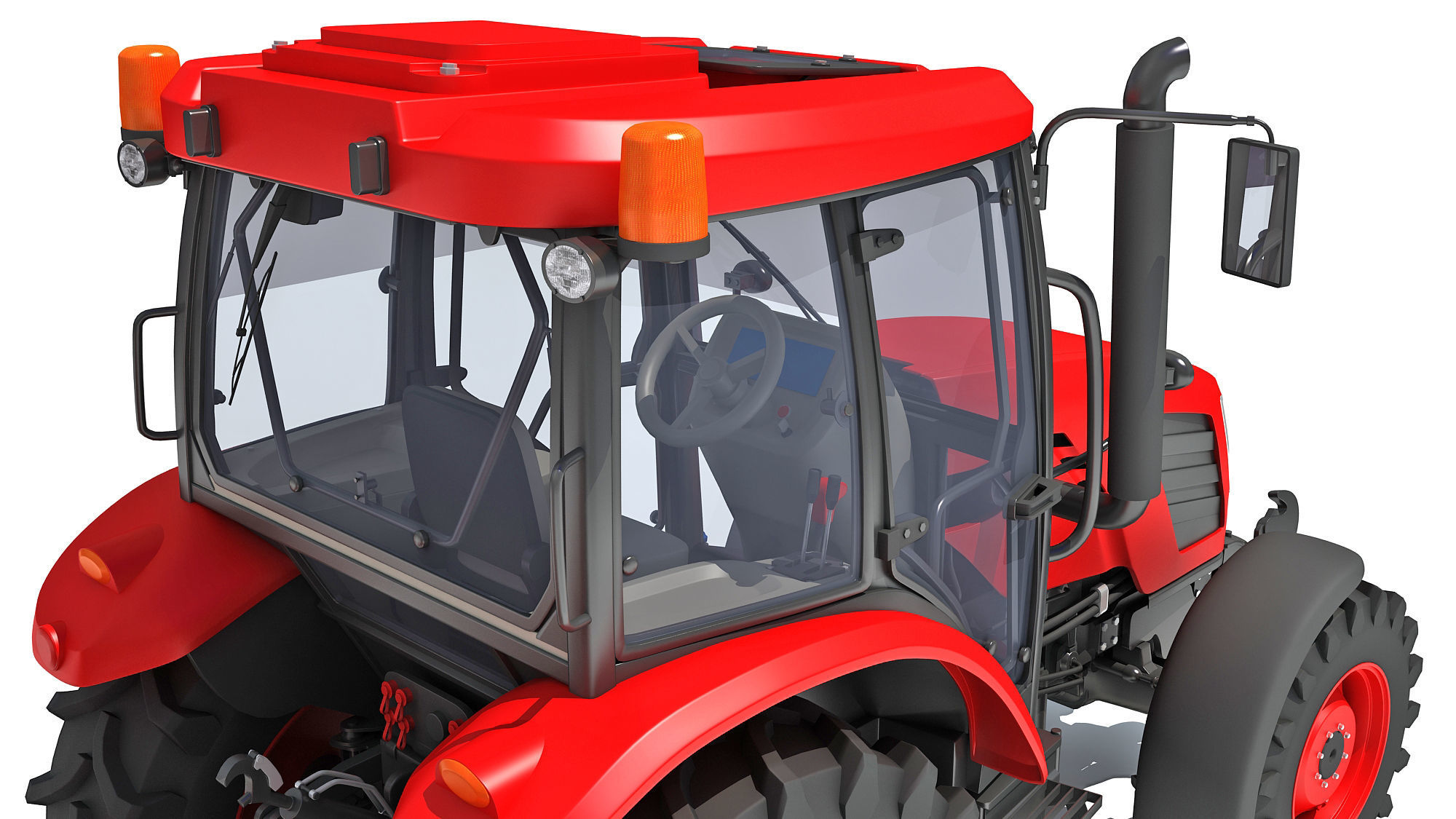 Tractor with Trailed Disc Harrow 3D model_13