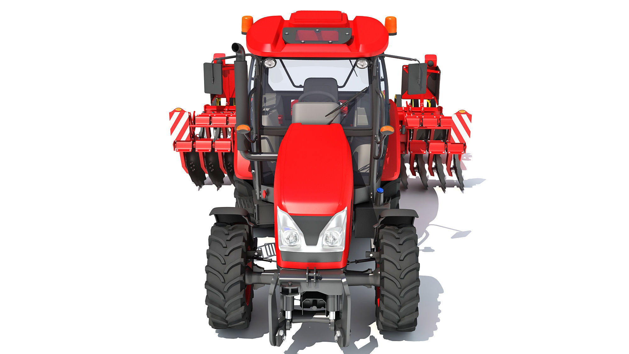 Tractor with Compact Disc Harrow 3D model_10