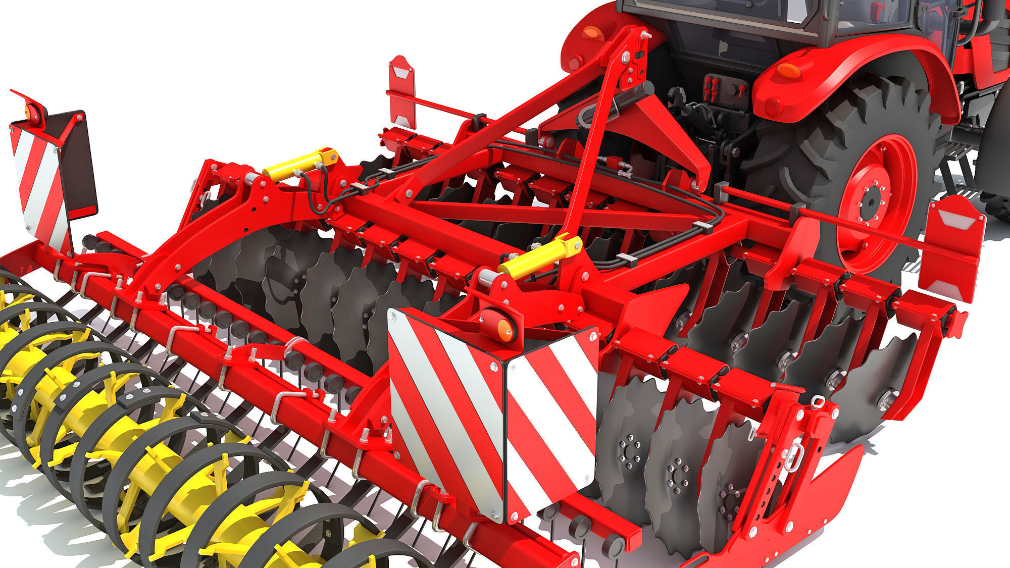 Tractor with Compact Disc Harrow 3D model_14