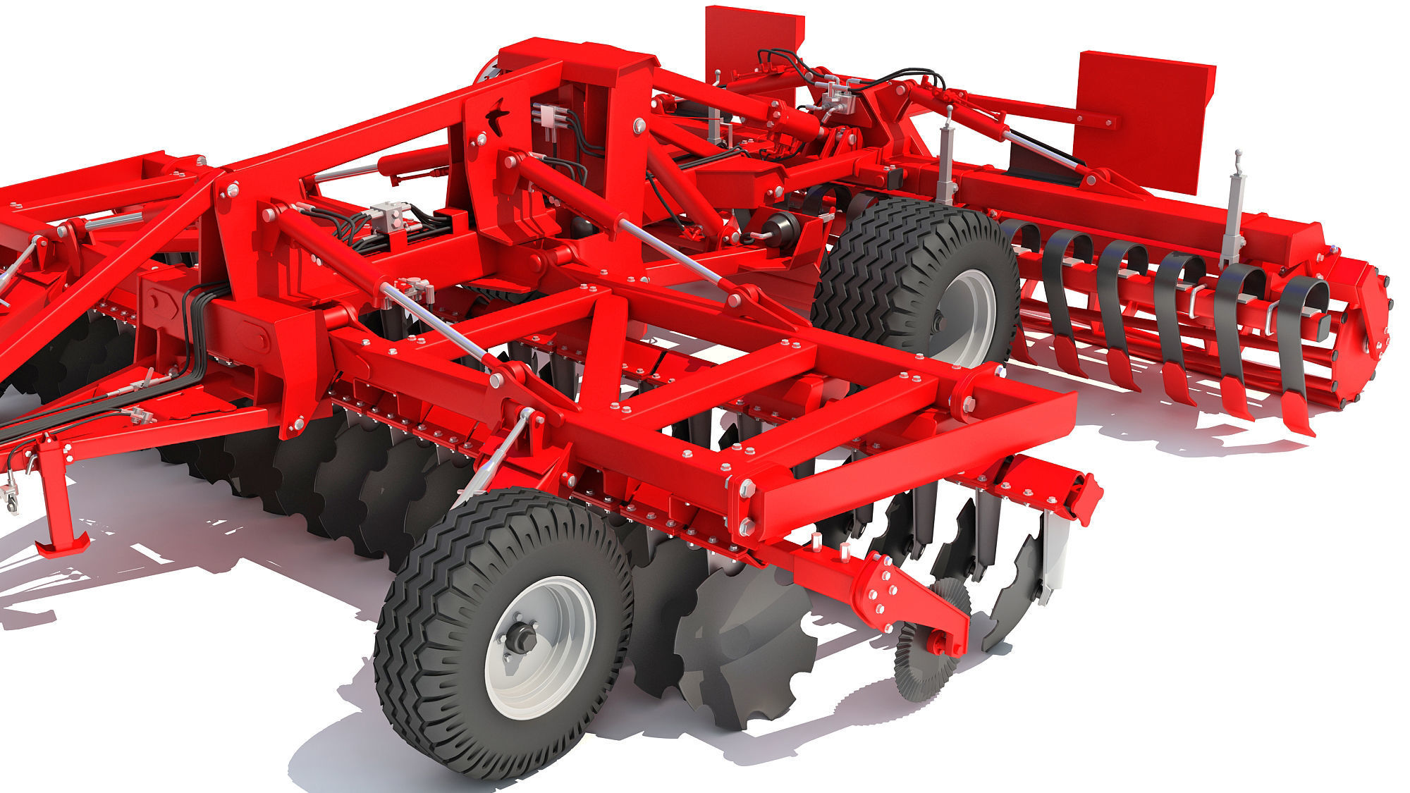 Tractor with Trailed Disc Harrow 3D model_13