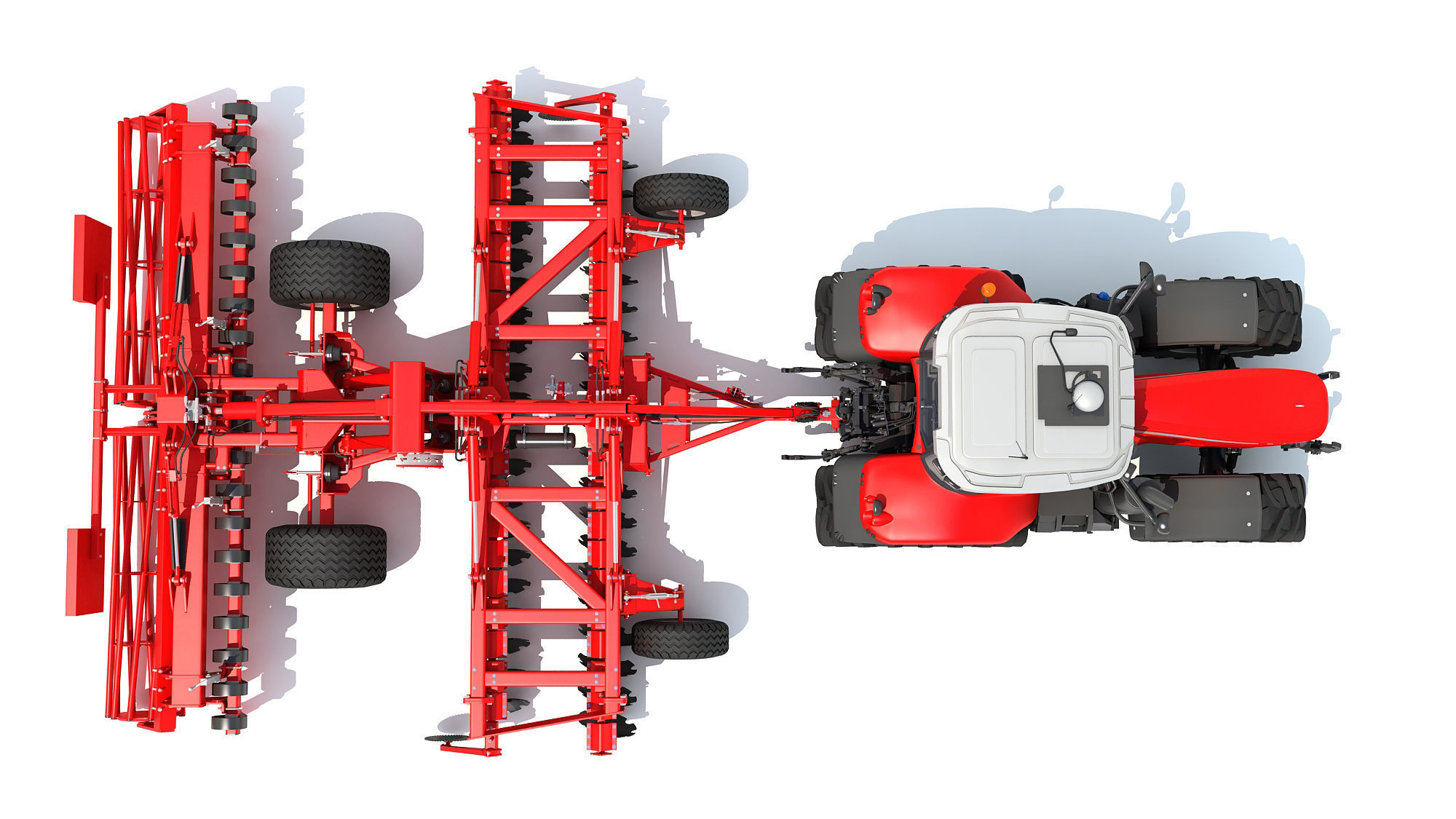 Tractor with Trailed Disc Harrow 3D model_6