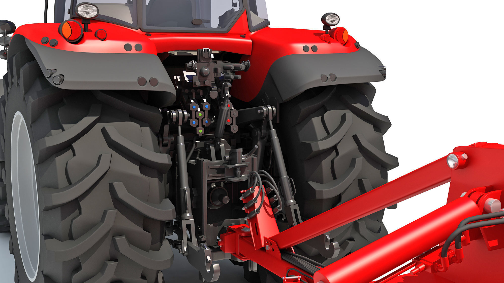 Tractor with Trailed Disc Harrow 3D model_16