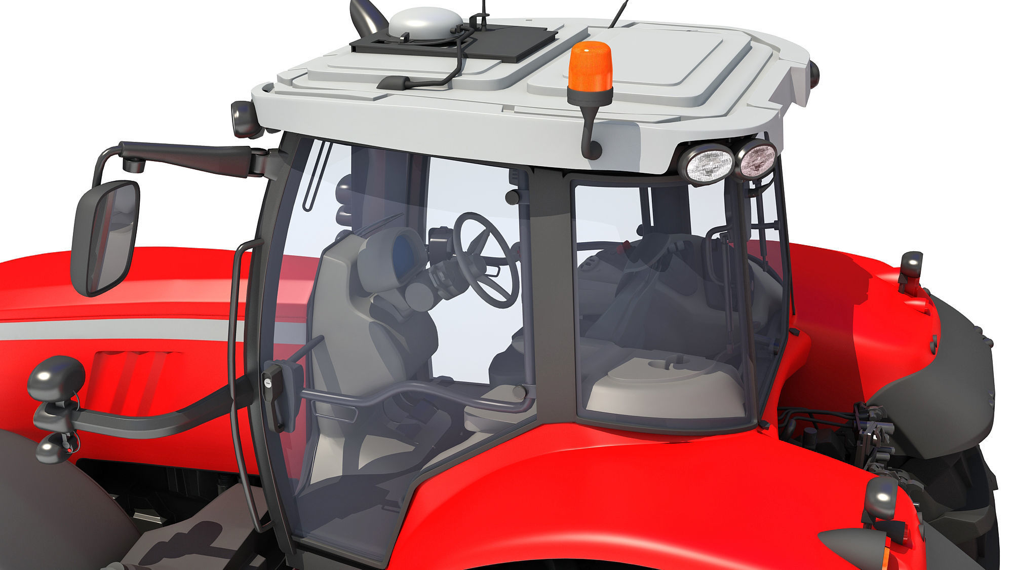 Tractor with Trailed Disc Harrow 3D model_14