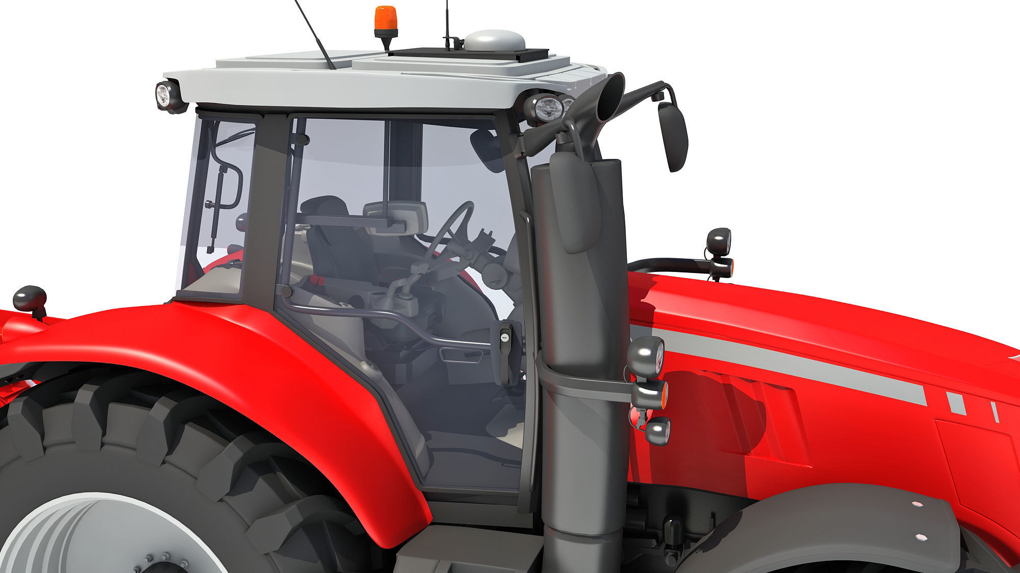 Tractor with Trailed Disc Harrow 3D model_15