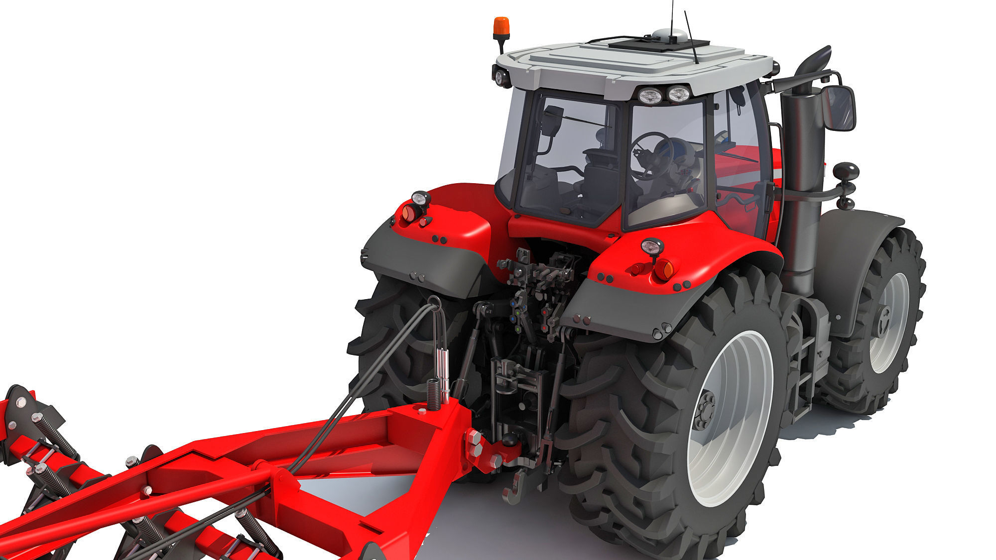 Tractor with Seed Drill 3D model_14
