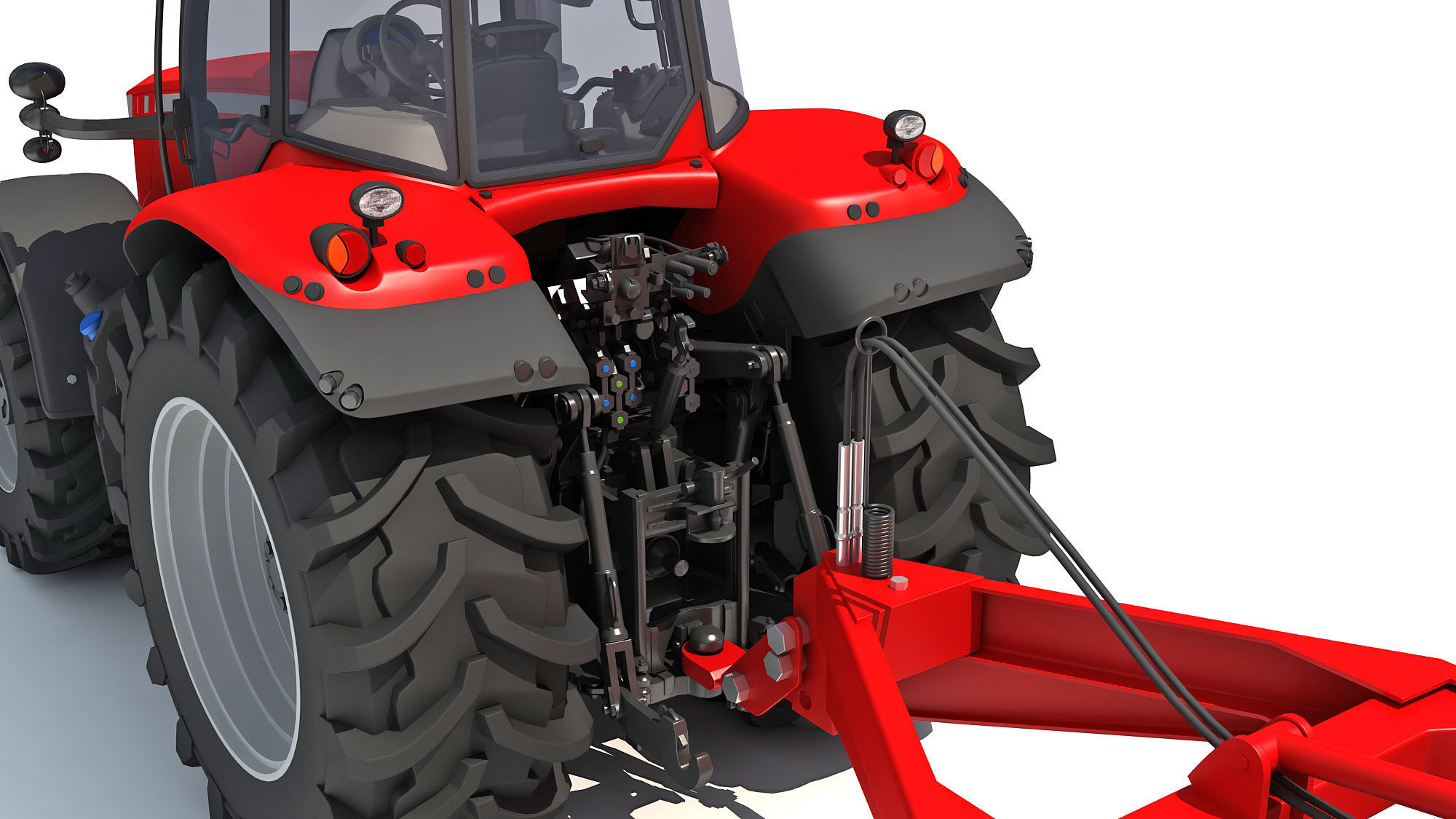Tractor with Seed Drill 3D model_13