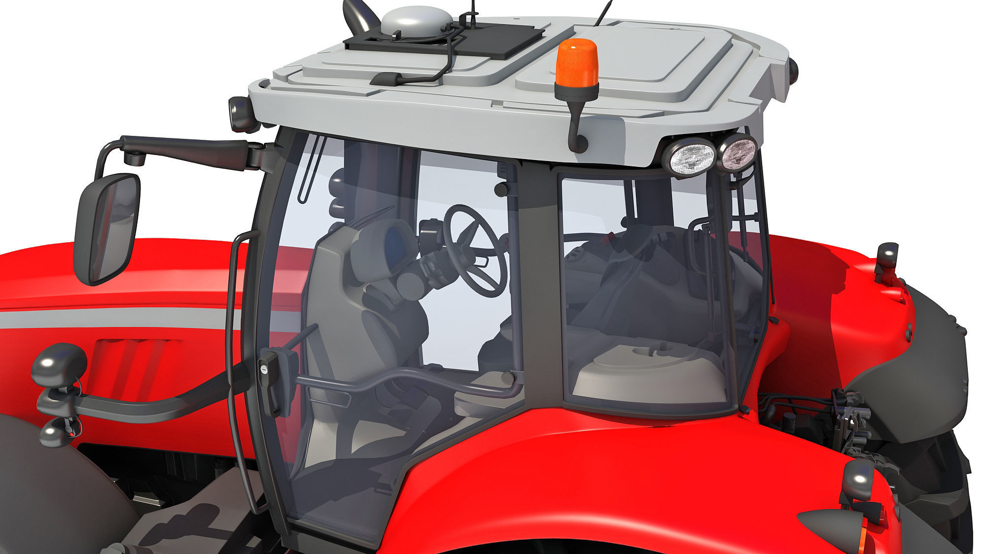 Tractor with Seed Drill 3D model_11