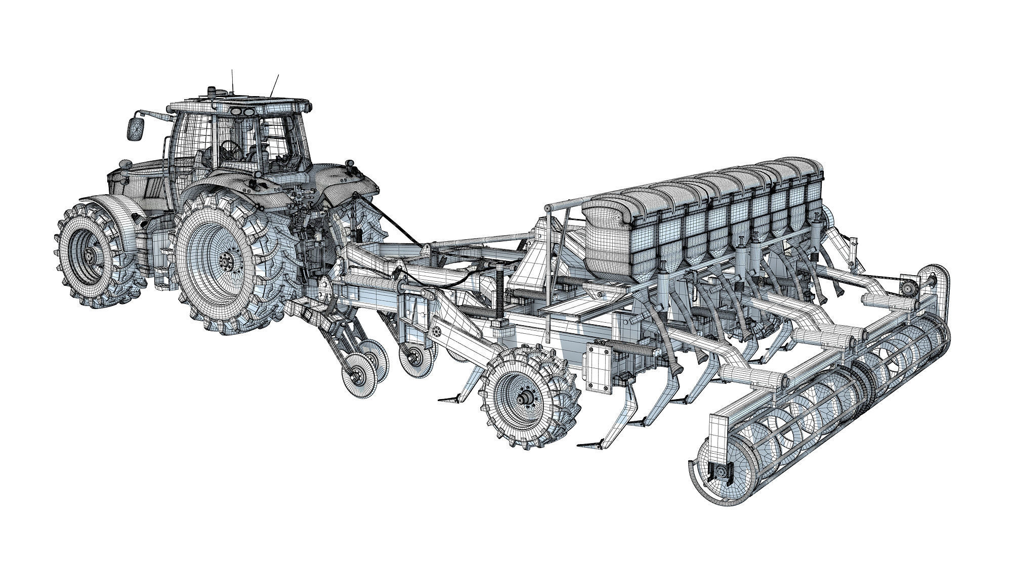 Tractor with Seed Drill 3D model_17