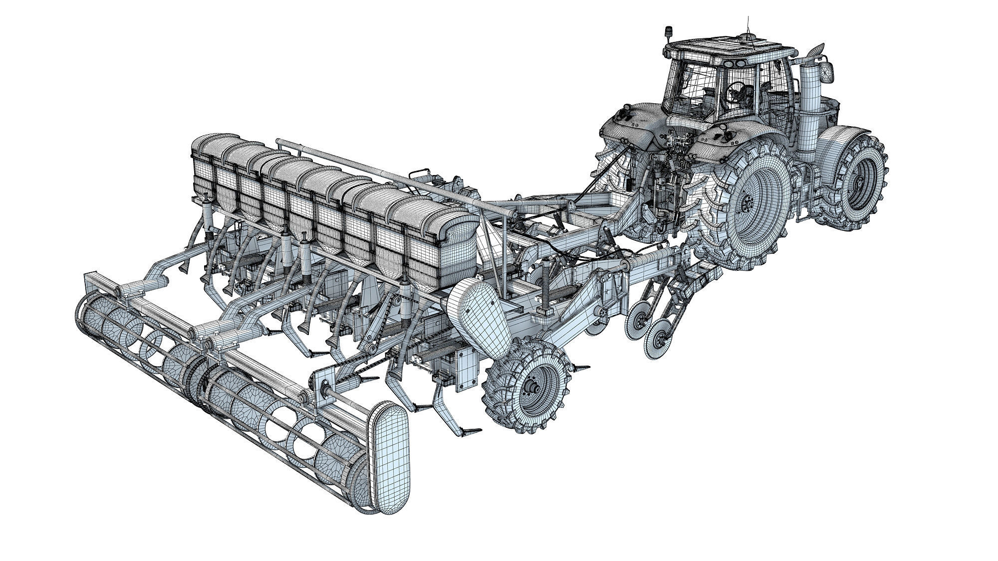 Tractor with Seed Drill 3D model_18