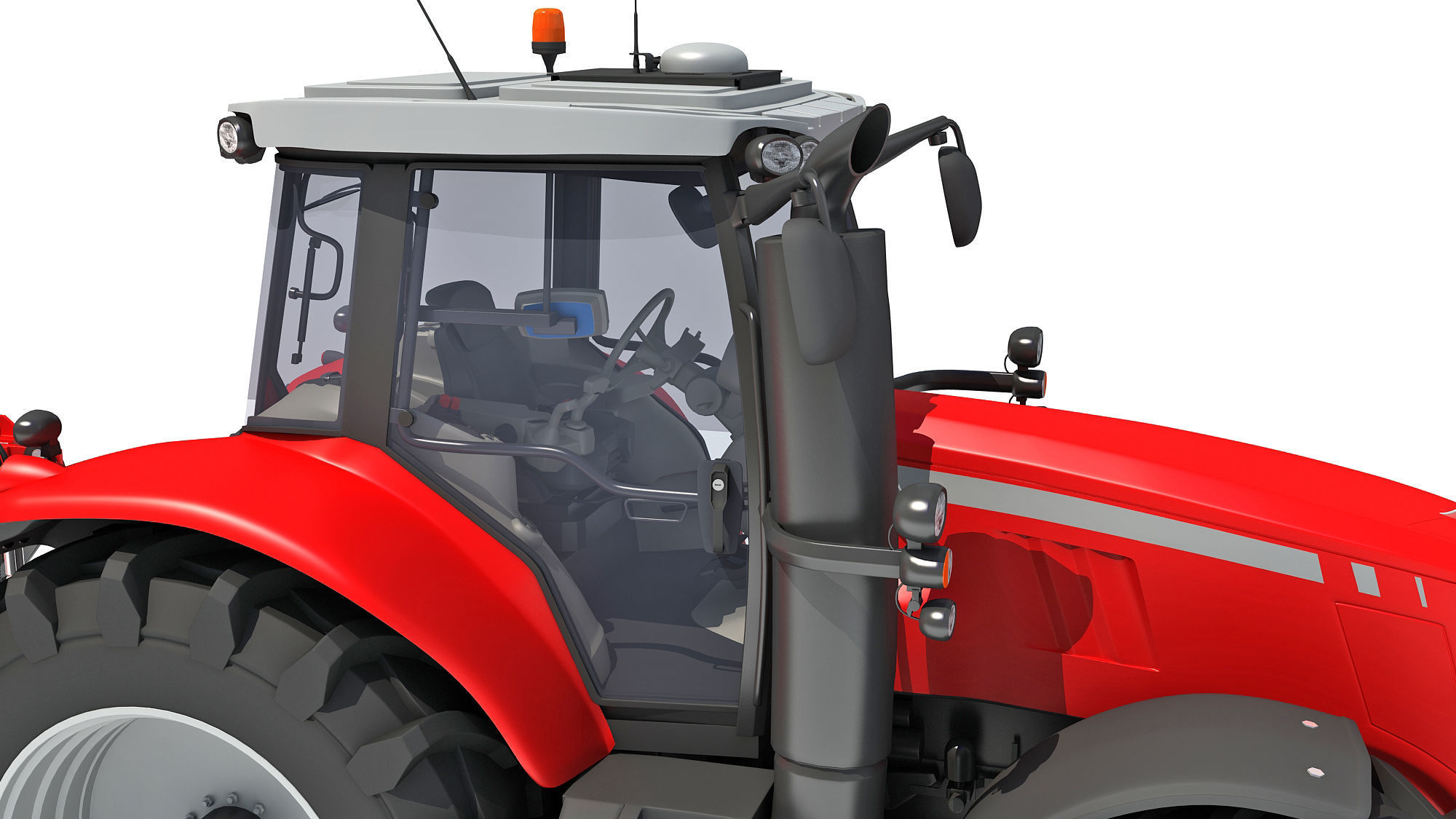 Tractor with Seed Drill 3D model_15