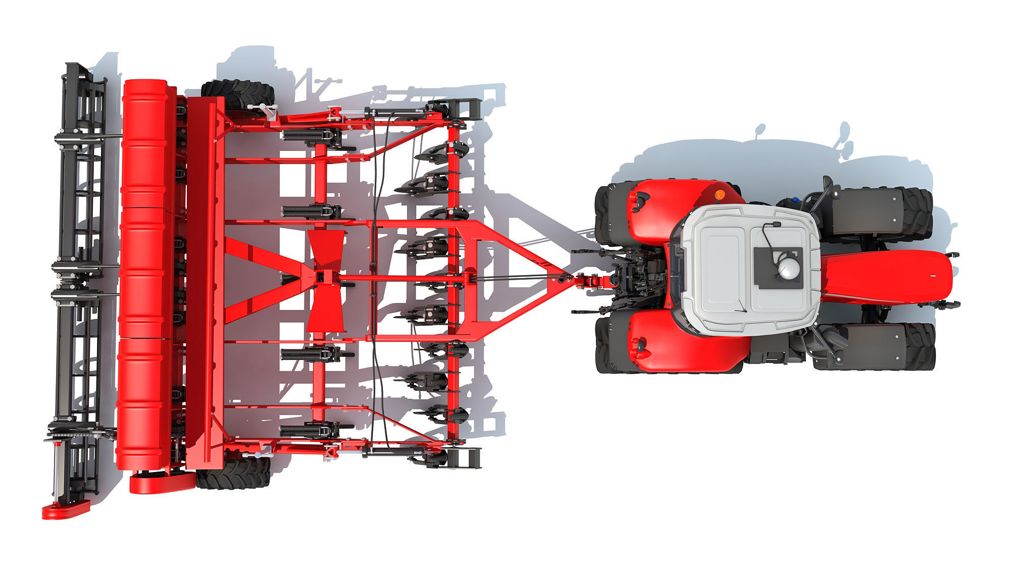 Tractor with Seed Drill 3D model_6