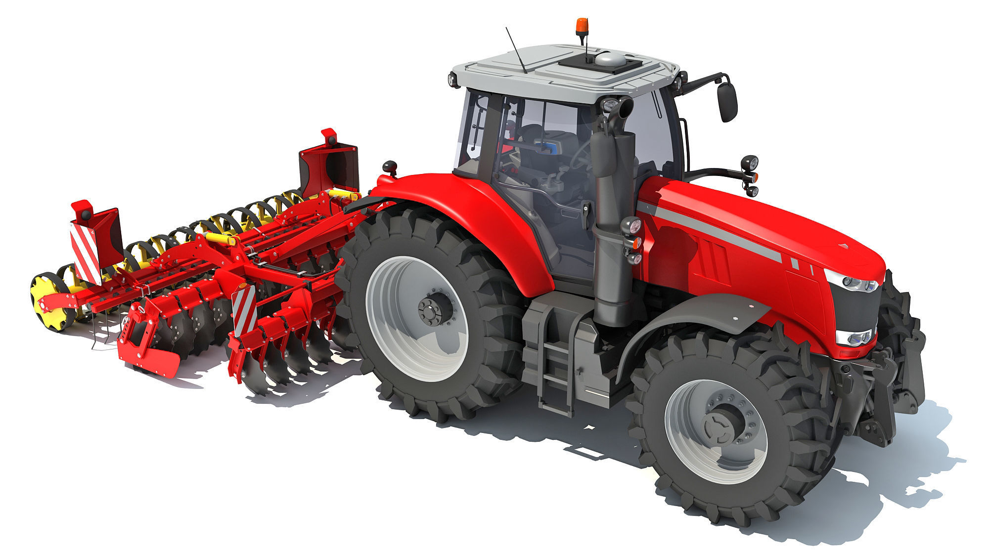 Tractor with Disc Harrow 3D model_8