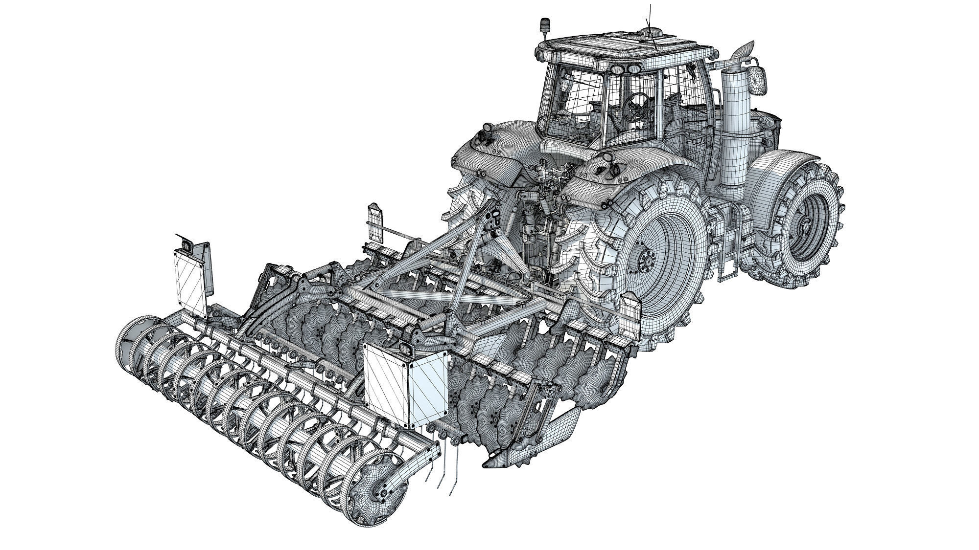 Tractor with Disc Harrow 3D model_18