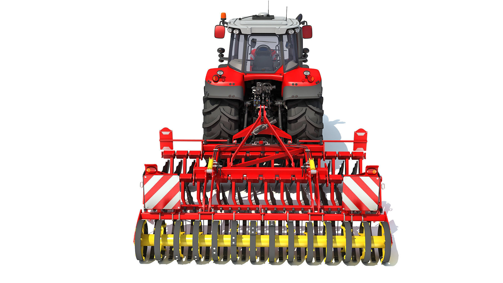 Tractor with Disc Harrow 3D model_3