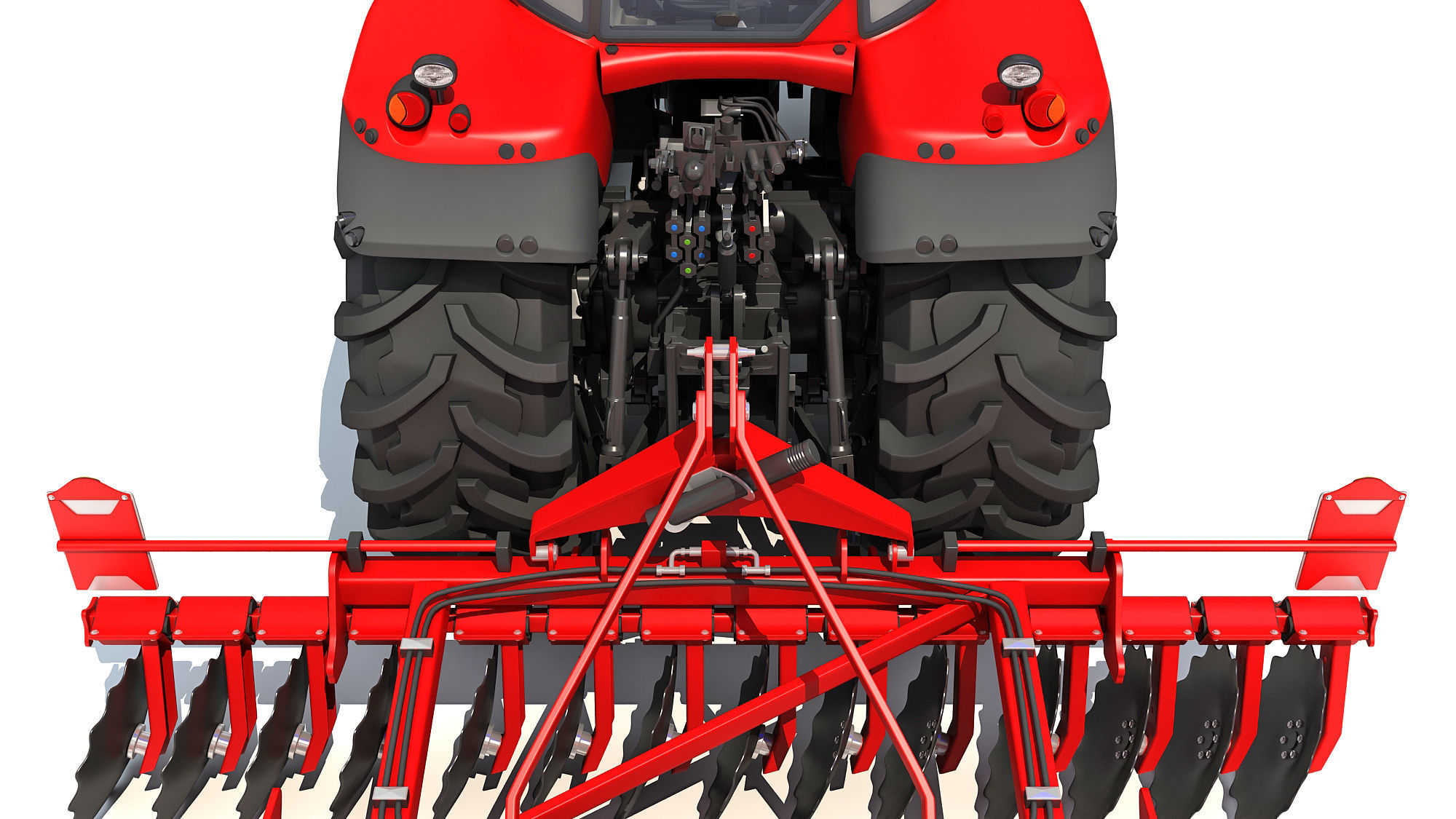 Tractor with Disc Harrow 3D model_13